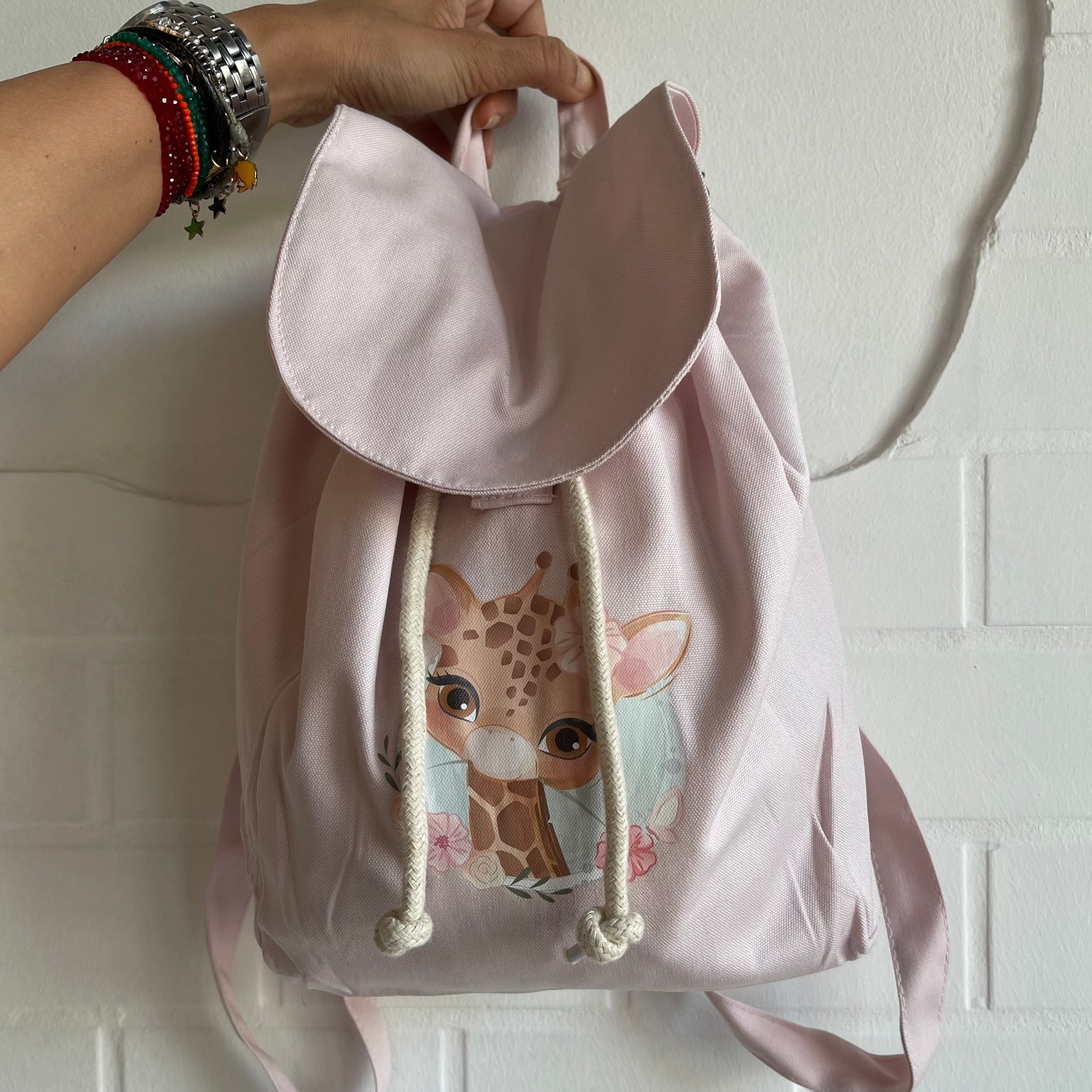 Borsone e zaino in cotone Rosa personalizzabile - Be Brave Boutique