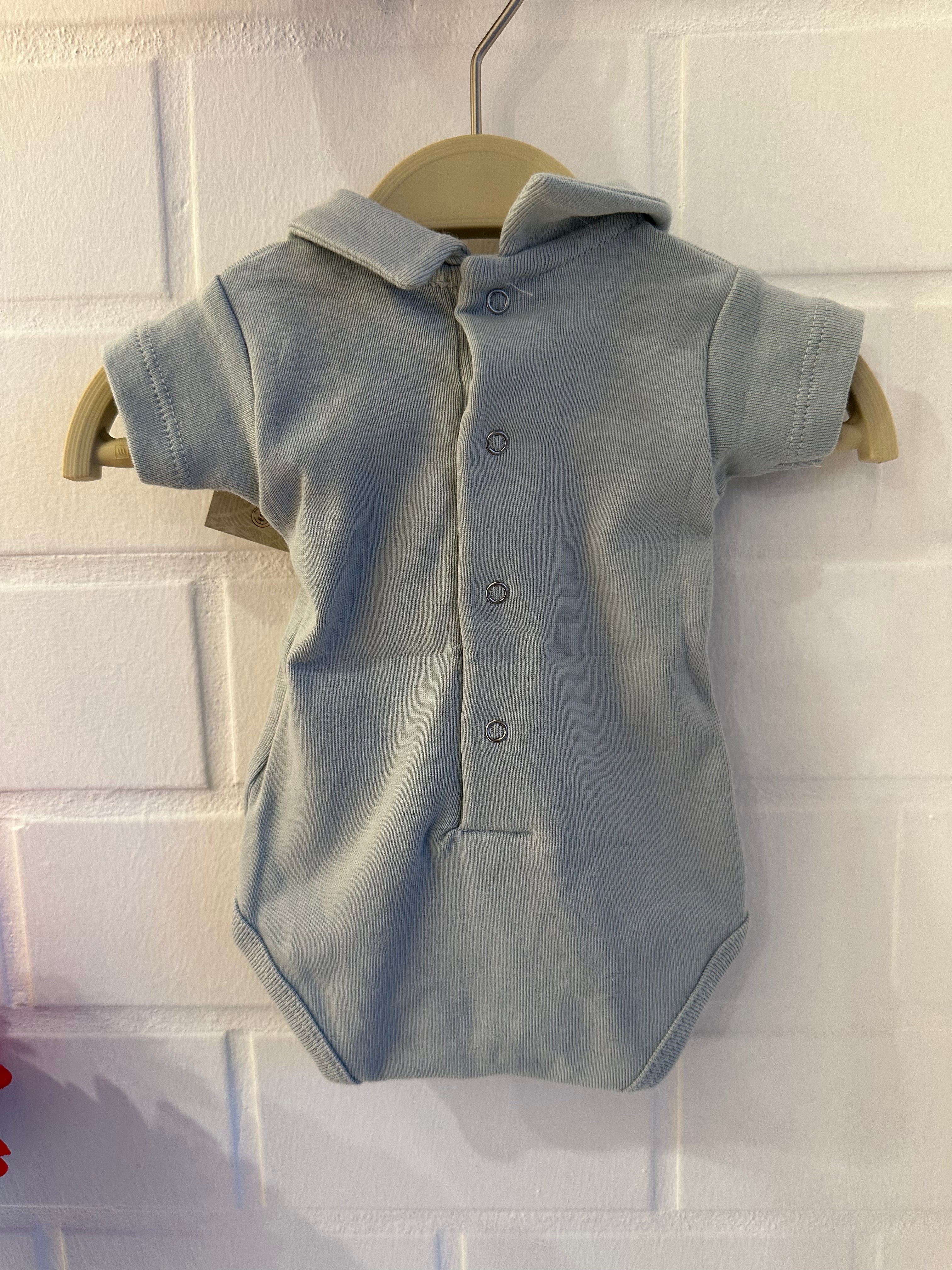 Tshirt body Azzurro con coleltto ed apertura - Be Brave Boutique