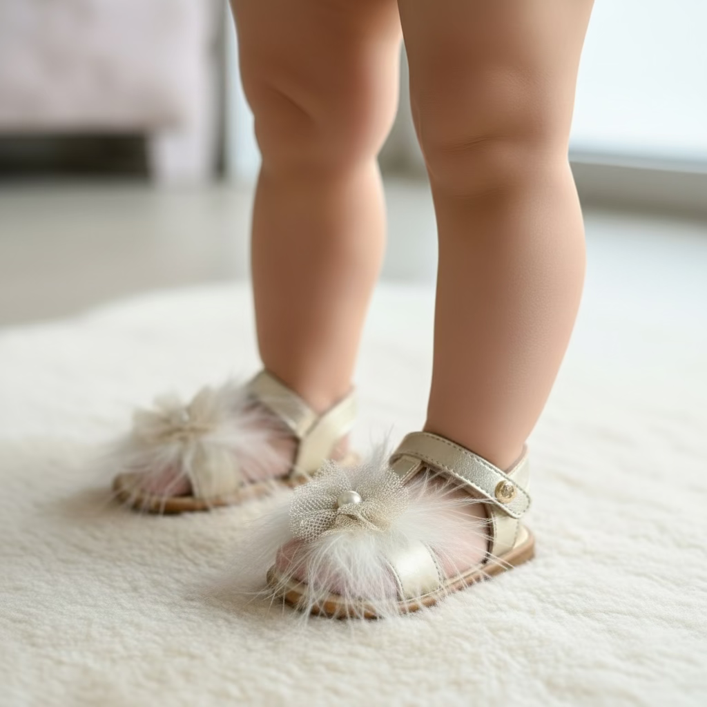 ANDANINES sandali eleganti Oro con piume e plantare anatomico - Be Brave Boutique