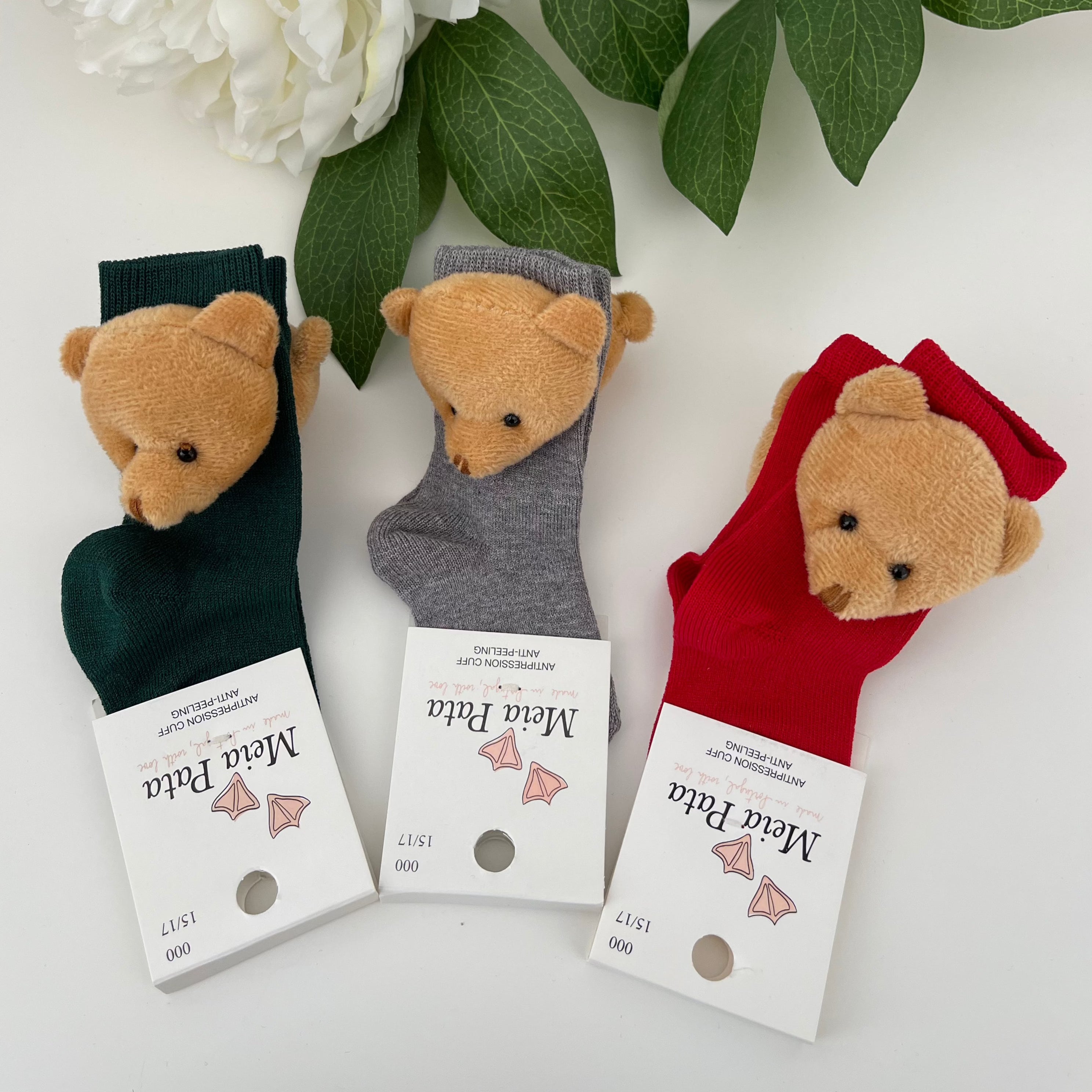 Calze bambini in cotone con orsetto Meia Pata - Be Brave Boutique