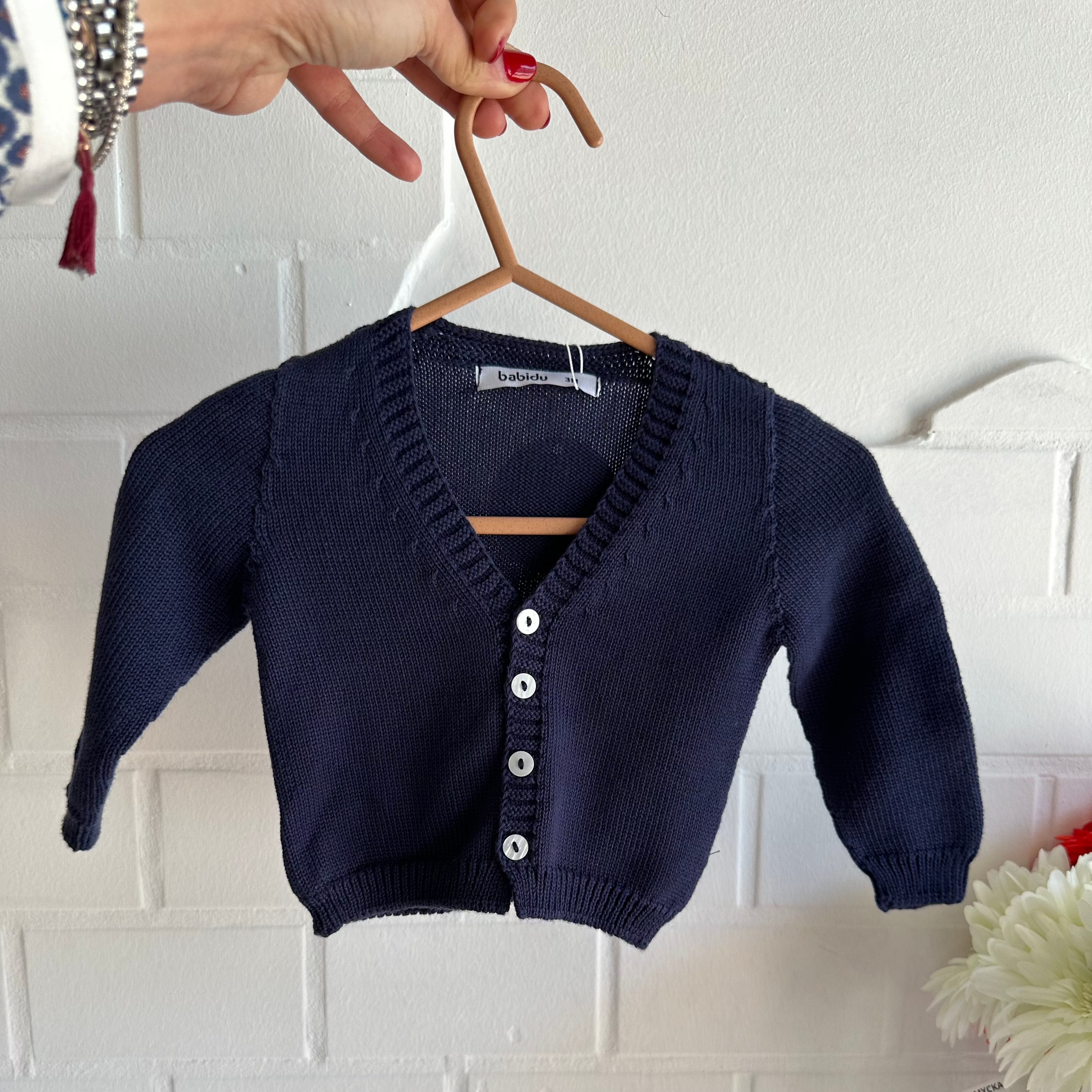 Cardigan in filo Blu navy - Be Brave Boutique