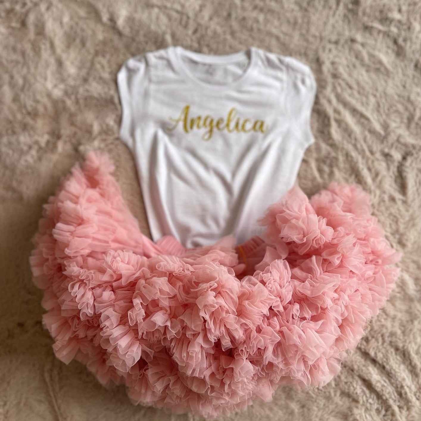 Gonna Ampia in Tulle Rosa Quarzo - Be Brave Boutique