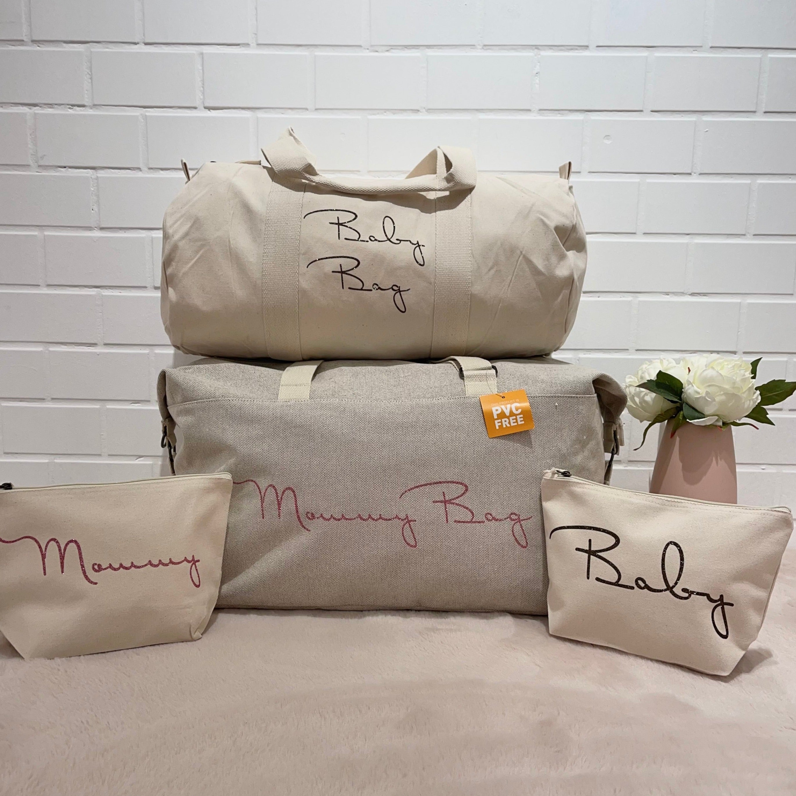 Borsone mamma, 1 borsone baby e 2 pochette - Be Brave Boutique