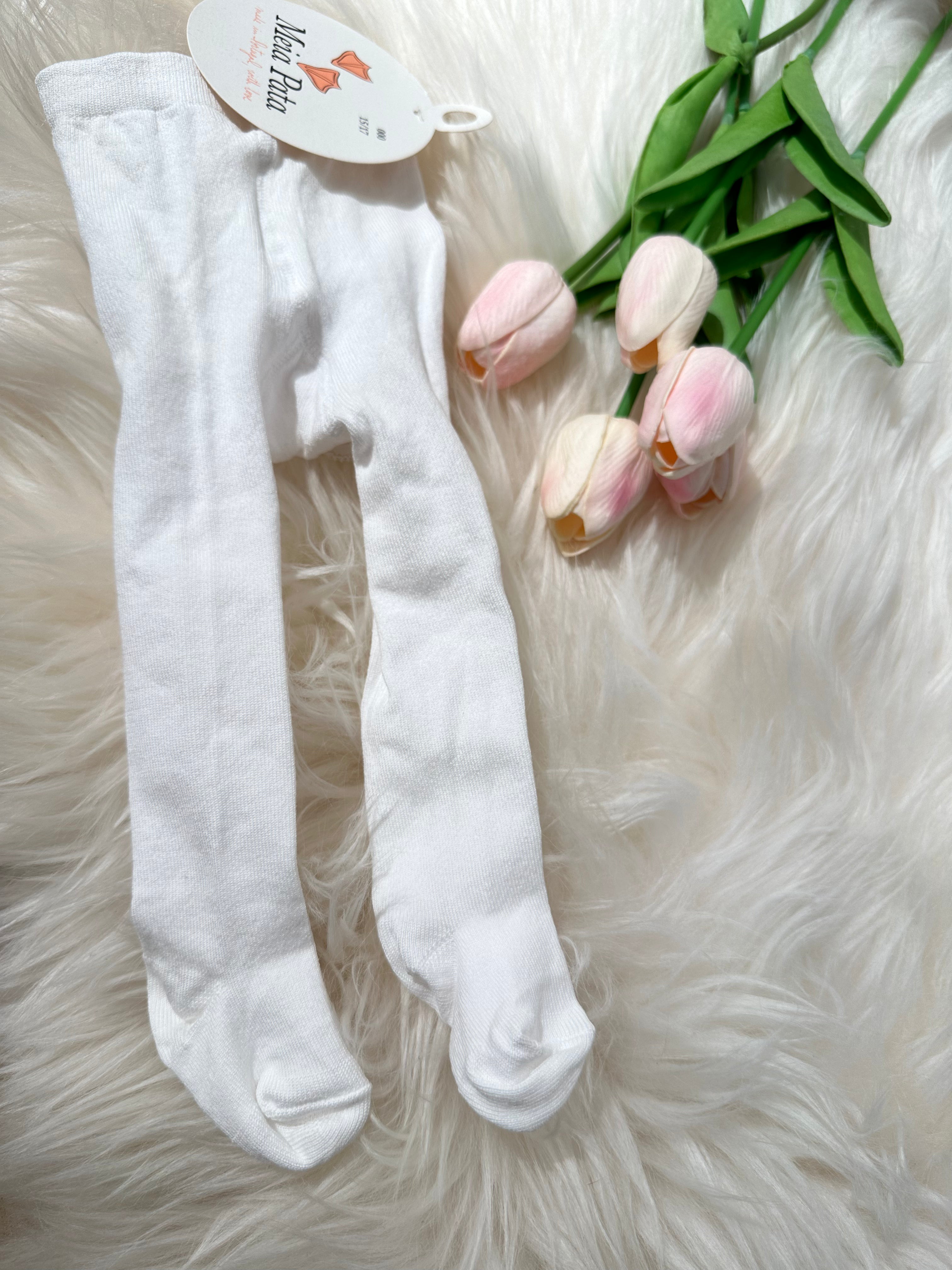 Calzamaglia Neonata Bianco con Volant elasticizzata - Be Brave Boutique