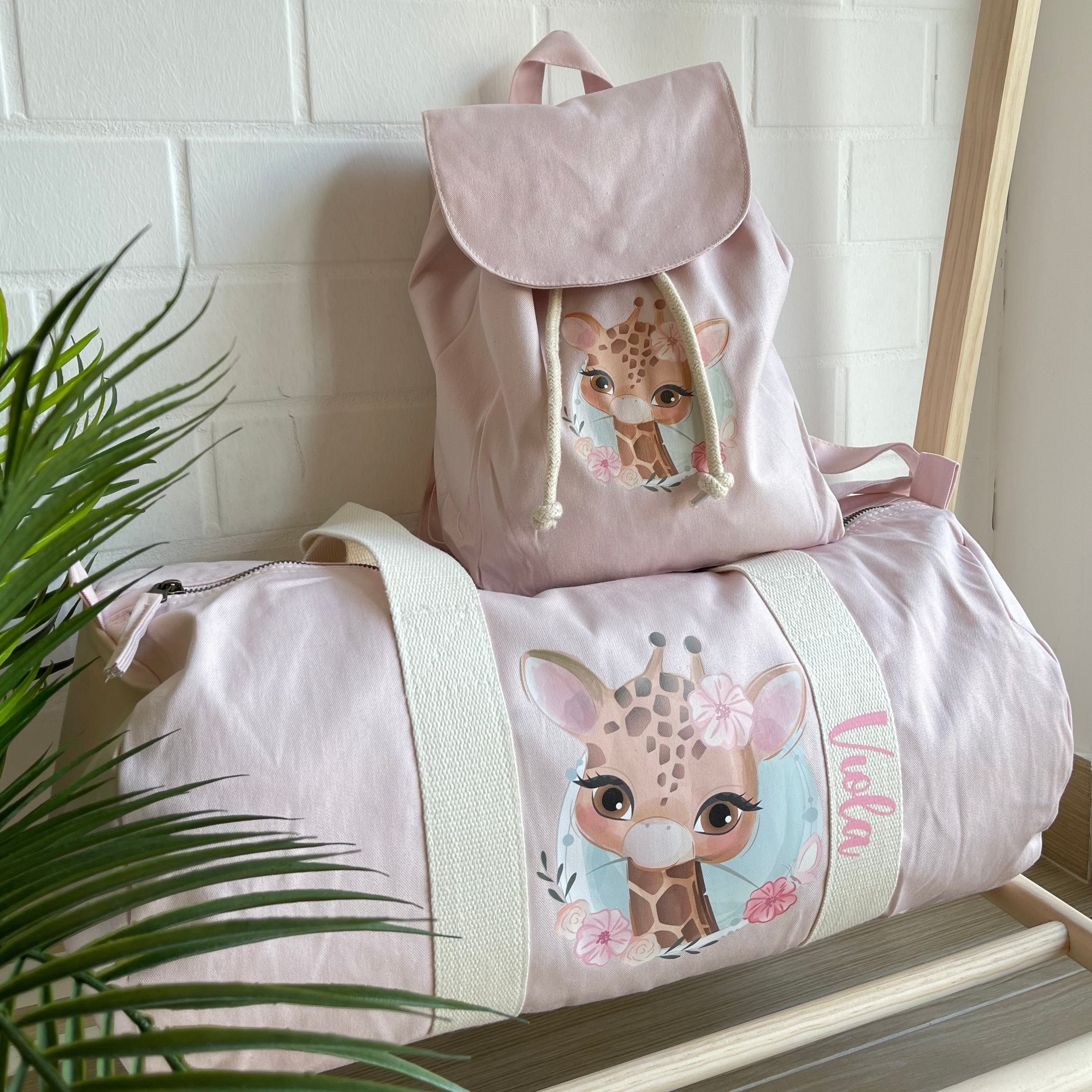 Borsone e zaino in cotone Rosa personalizzabile - Be Brave Boutique