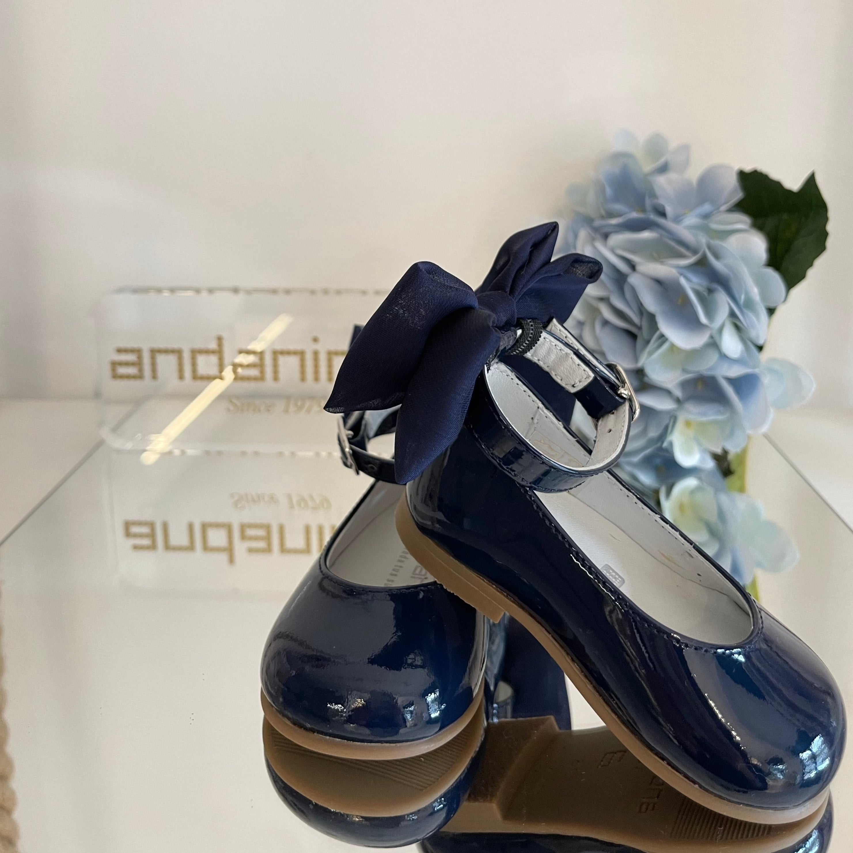 ANDANINES Ballerina con fiocco Blu navy - Be Brave Boutique