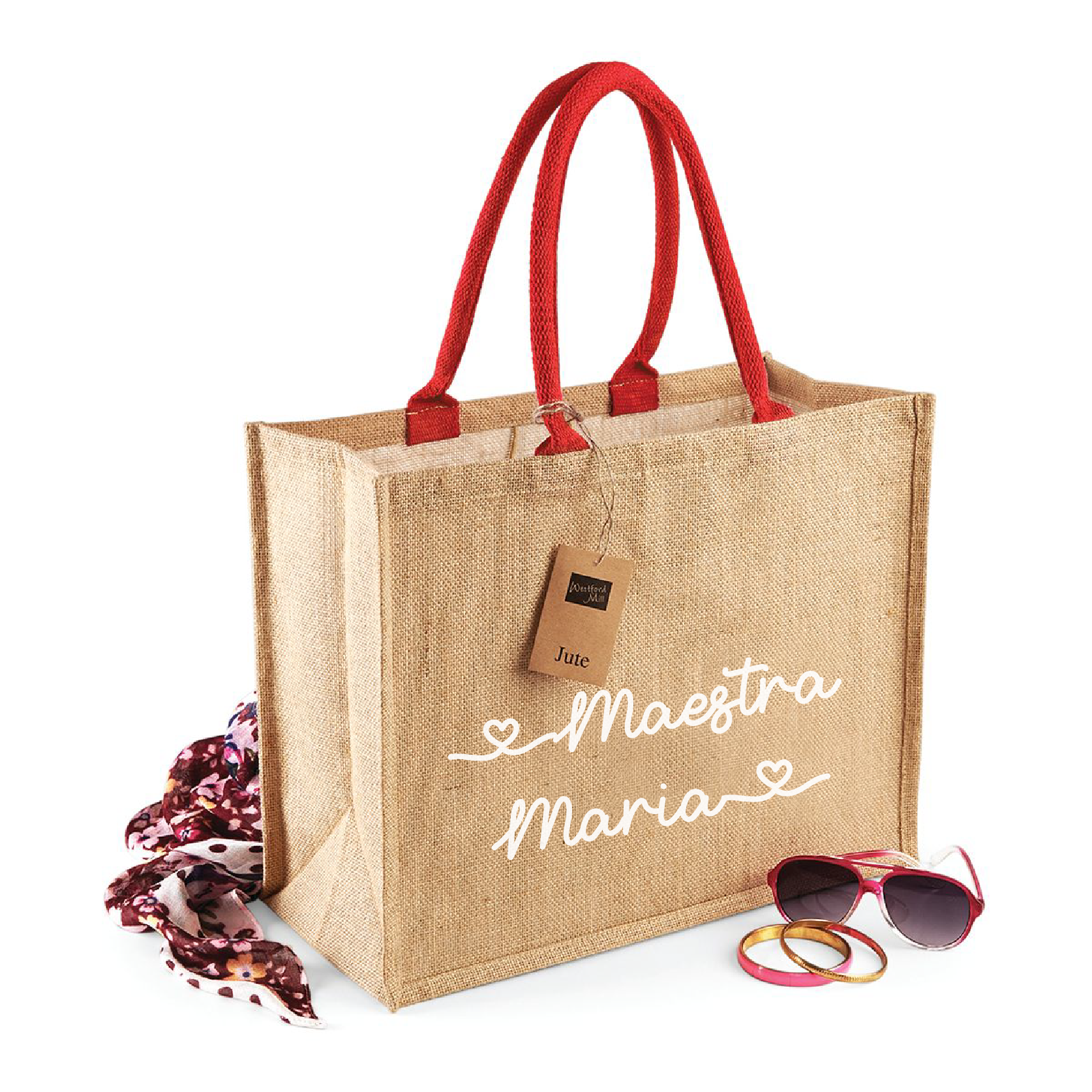 Borsa in Juta personalizzabile Regalo maestre fine anno - Be Brave Boutique