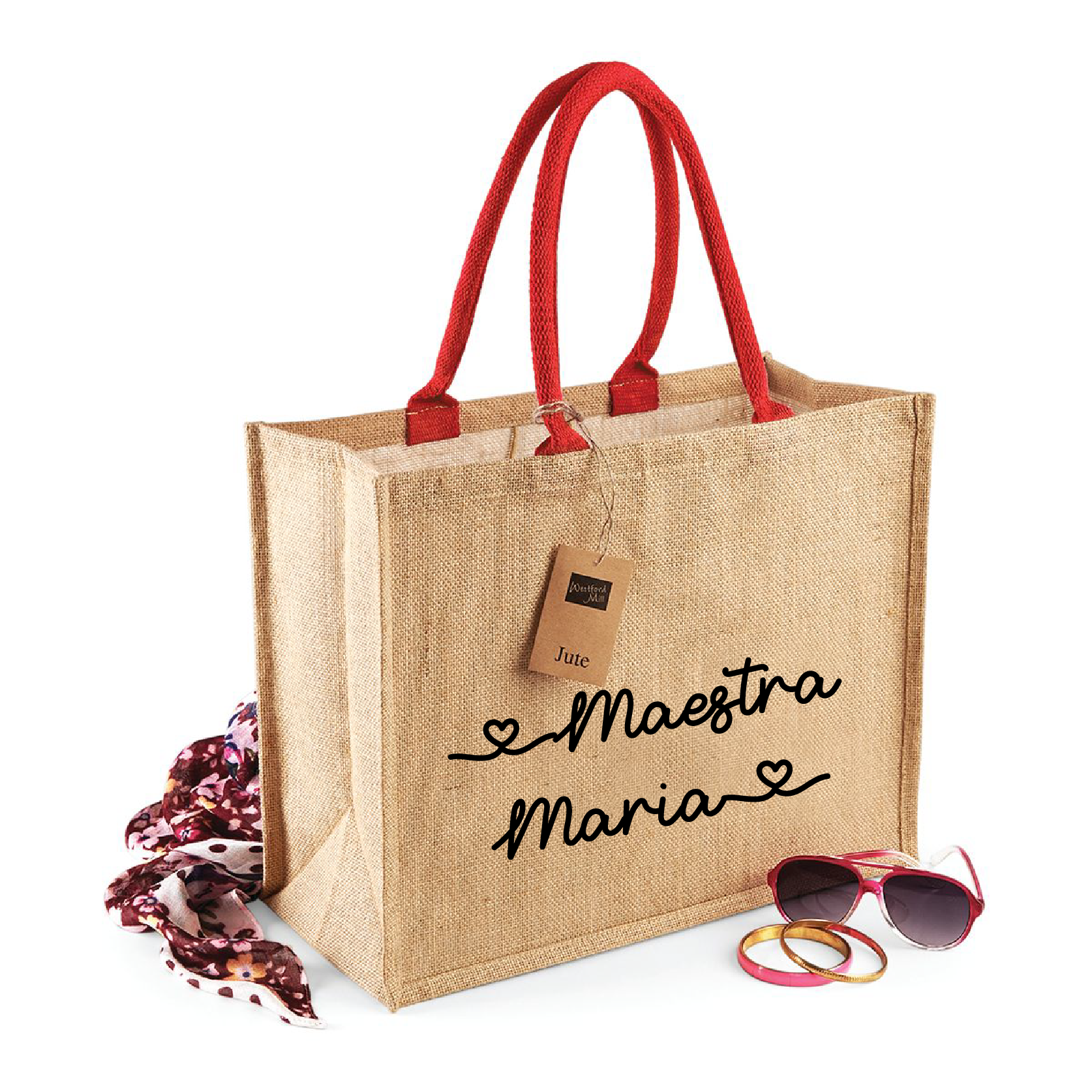 Borsa in Juta personalizzabile Regalo maestre fine anno - Be Brave Boutique