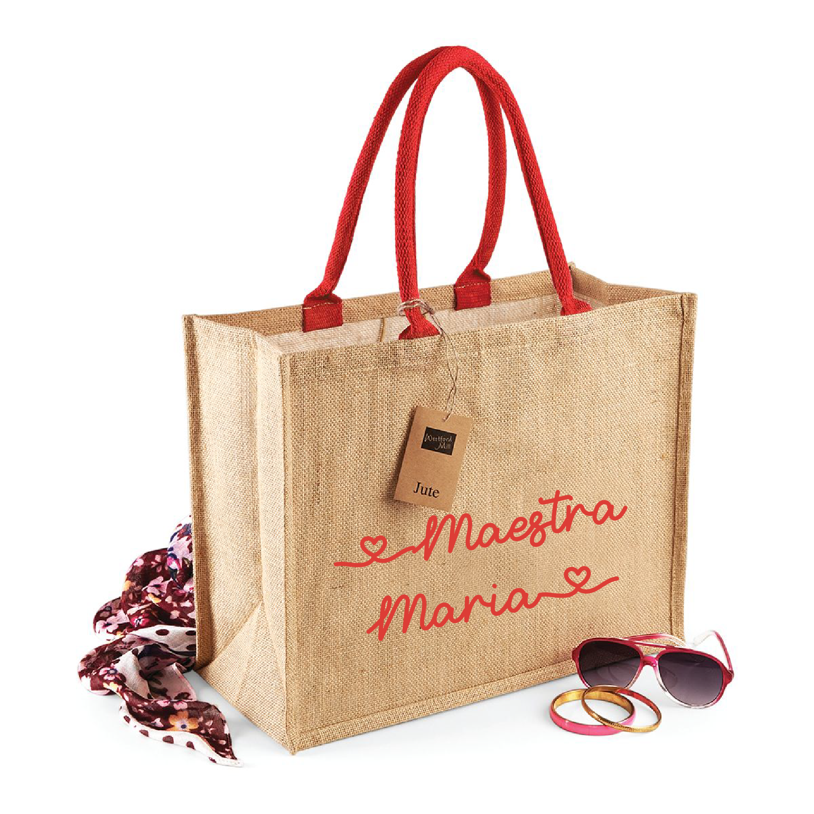 Borsa in Juta personalizzabile Regalo maestre fine anno - Be Brave Boutique