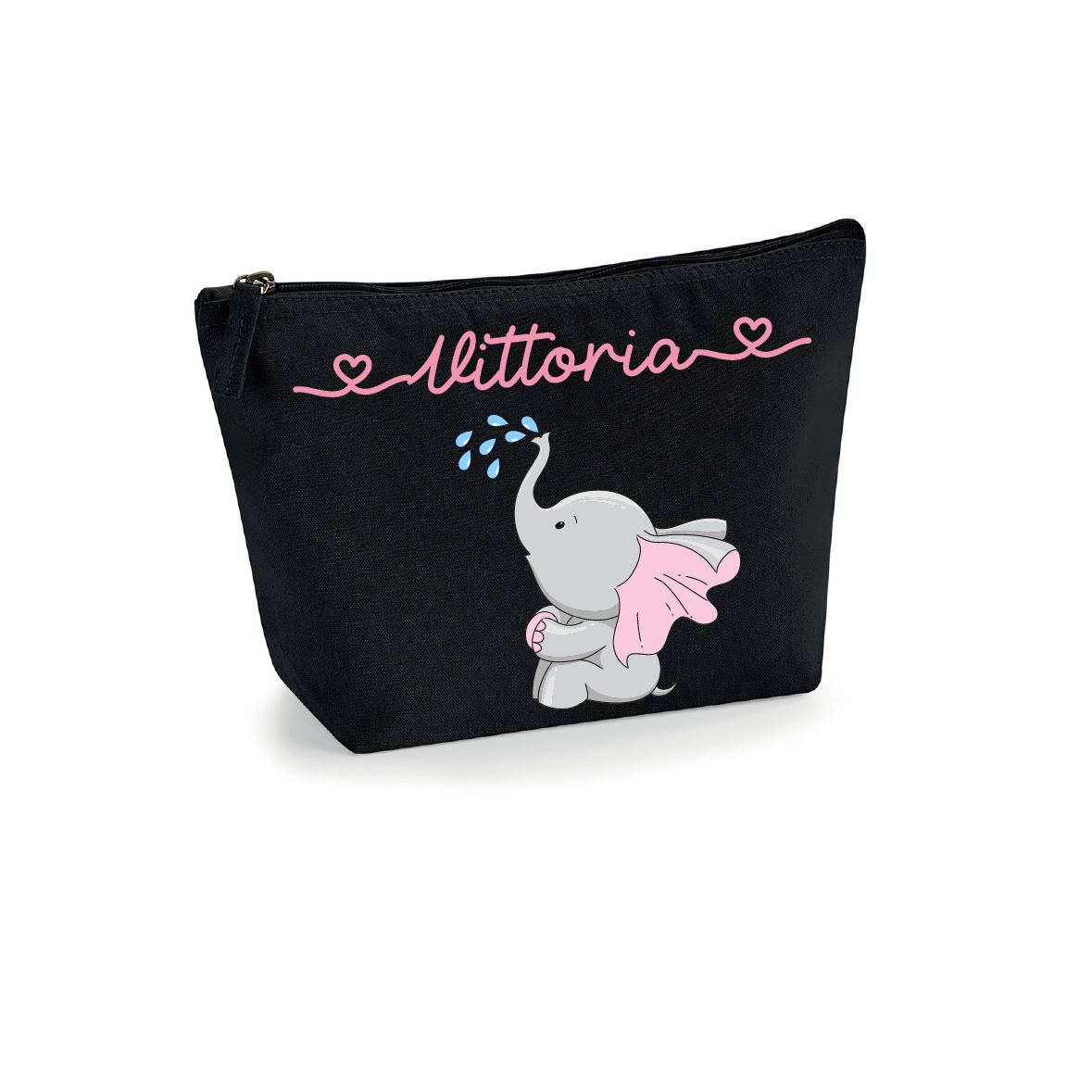 Pochette in cotone organico personalizzabile Elefantina gocce - Be Brave Boutique