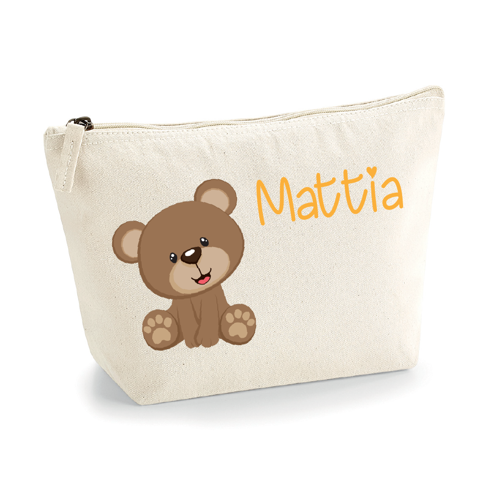 Pochette in cotone organico personalizzabile Orsetto - Be Brave Boutique