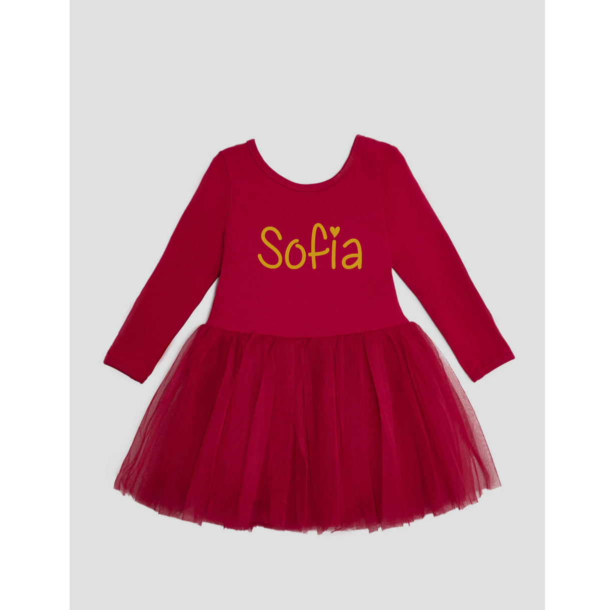 Tutù abitino in tulle Red Personalizzabile con Nome - Be Brave Boutique