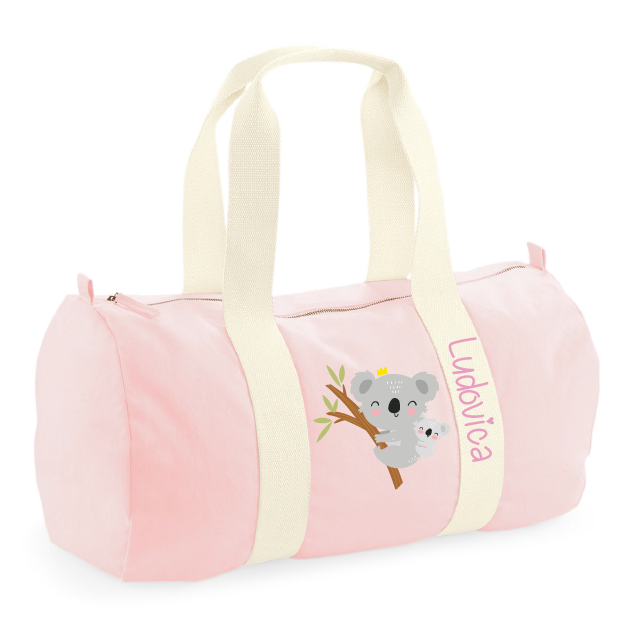 Borsone bambini cotone organico Canvas personalizzato con nome Koala mamma - Be Brave Boutique
