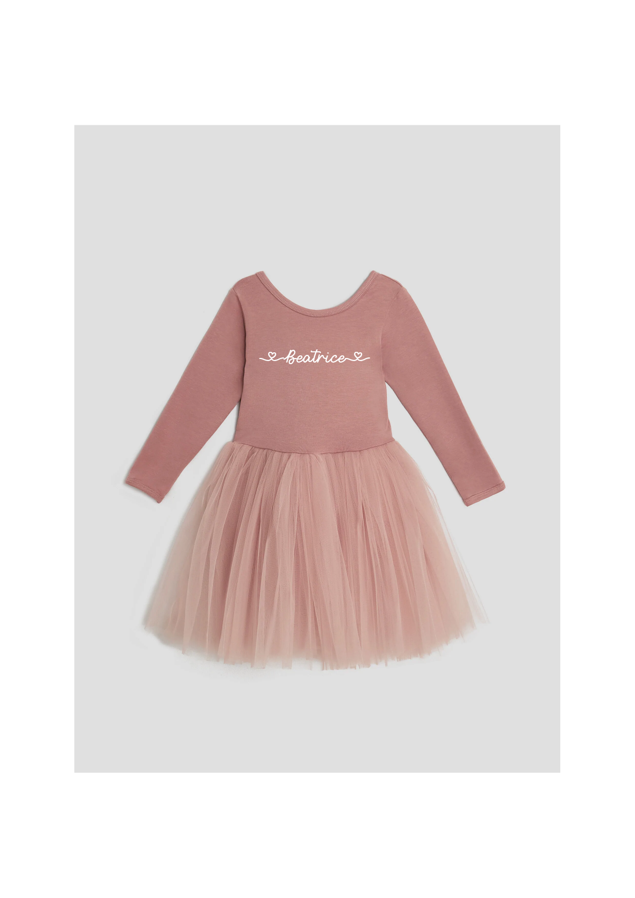Tutù abitino in tulle Dusty Pink personalizzabile con nome - Be Brave Boutique