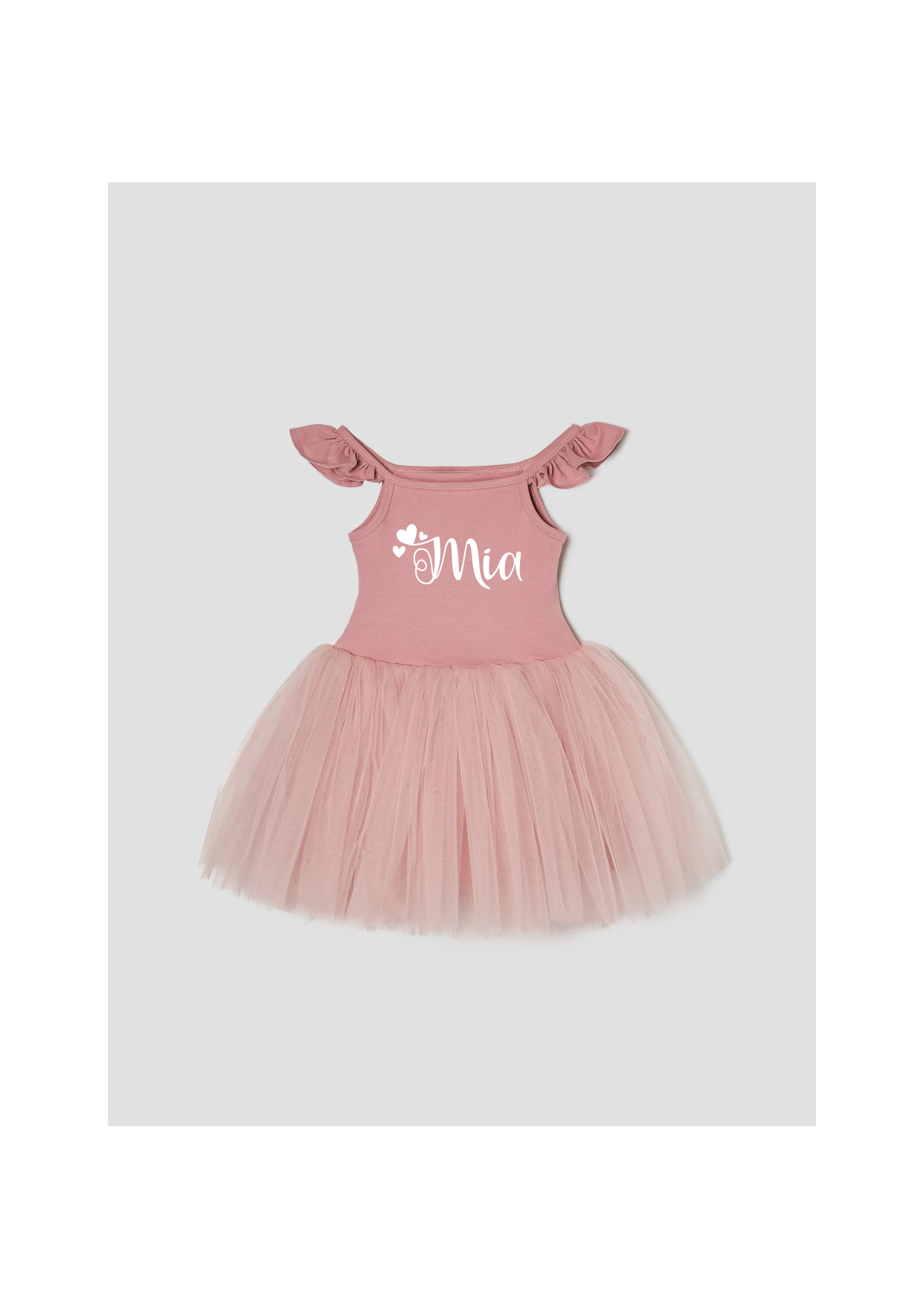 Tutù abitino in tulle Dusty pink Personalizzabile con nome - Be Brave Boutique