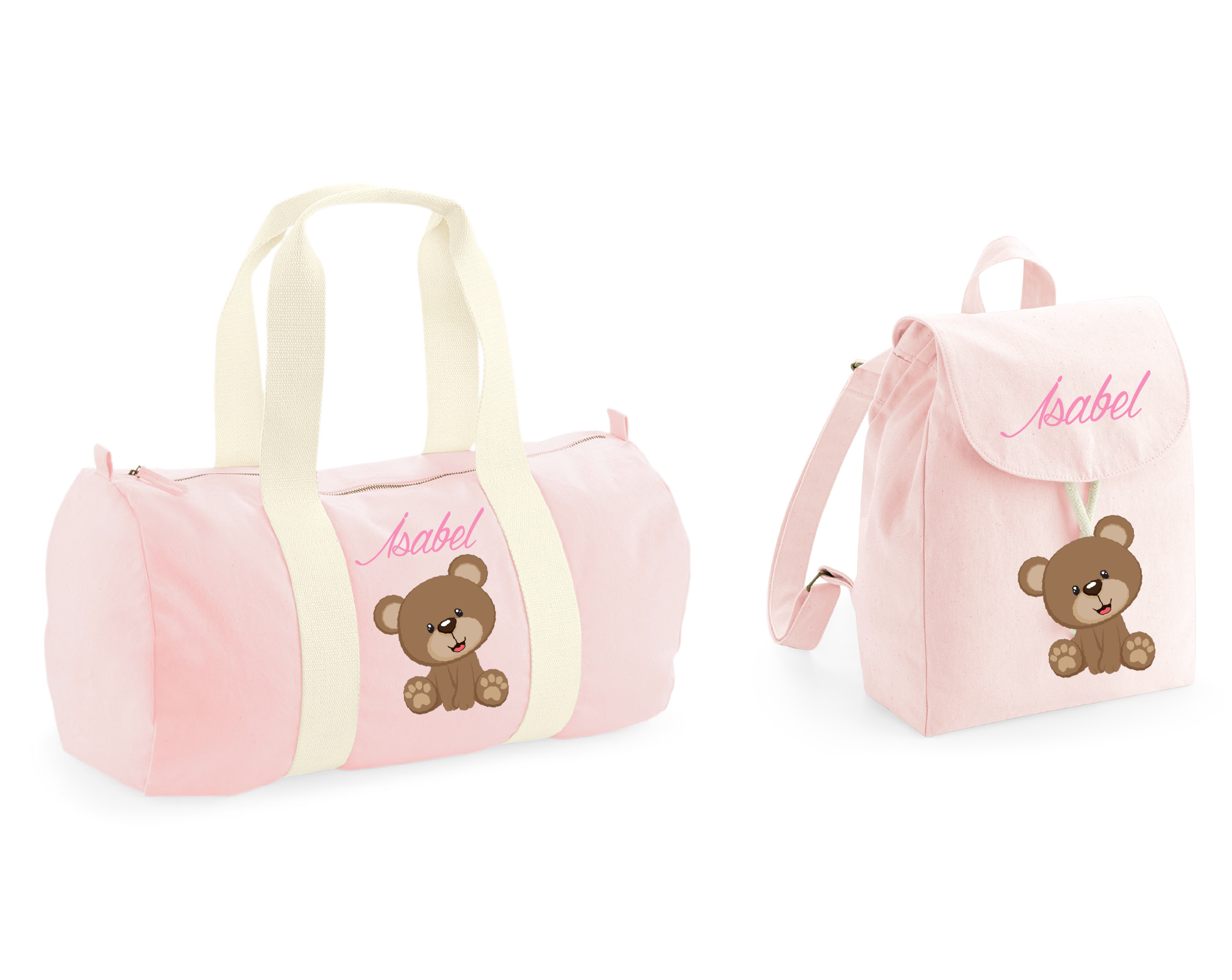 Borsone e zaino in cotone Orsetto personalizzabile - Be Brave Boutique