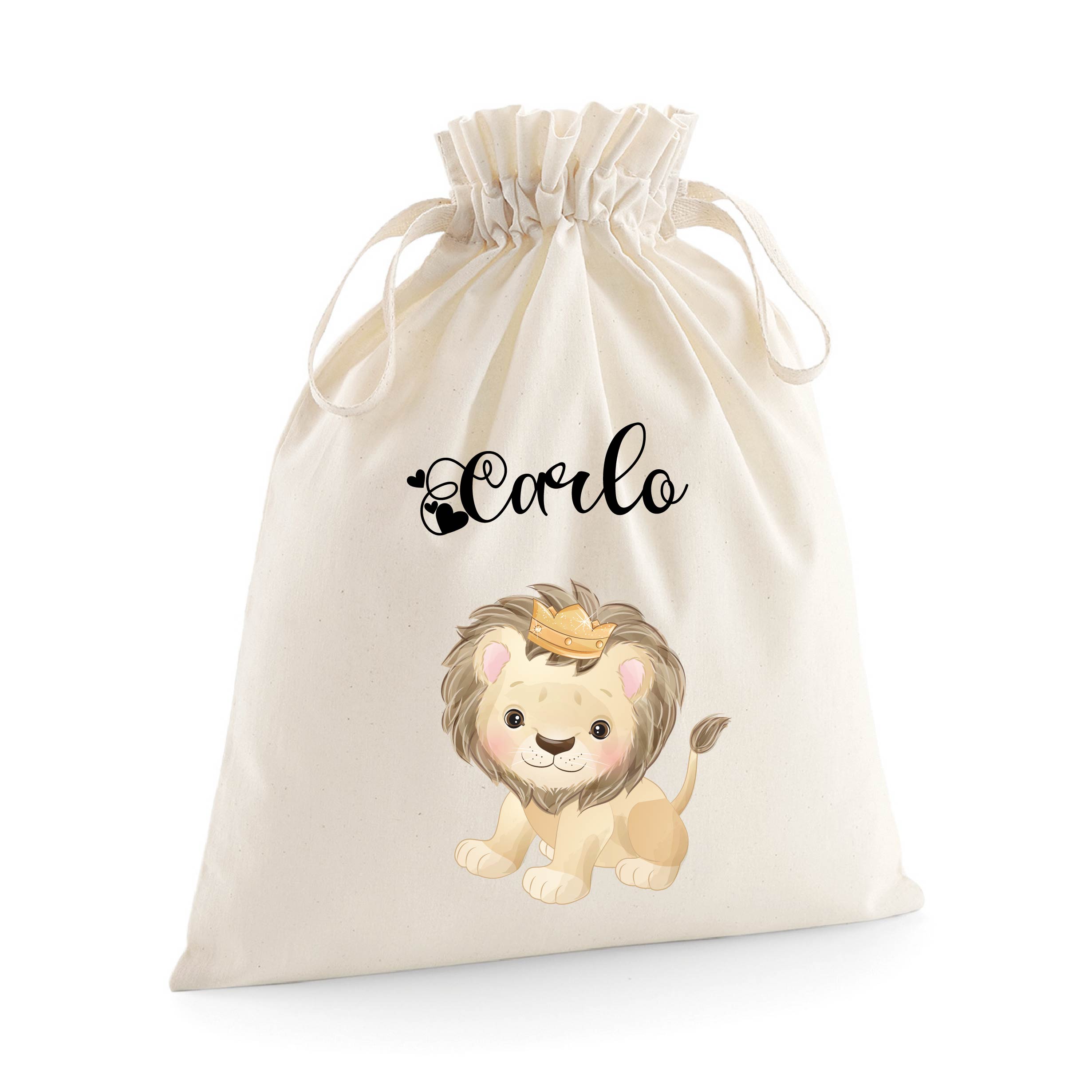 Sacchetti primi cambi personalizzabili Leoncino - Be Brave Boutique