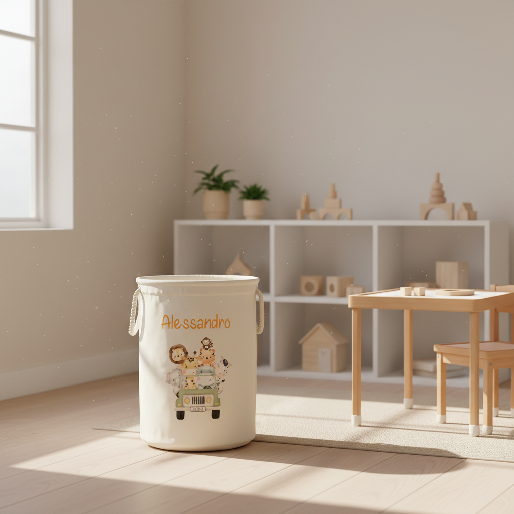 Cesta Porta giochi personalizzabile Safari - Be Brave Boutique