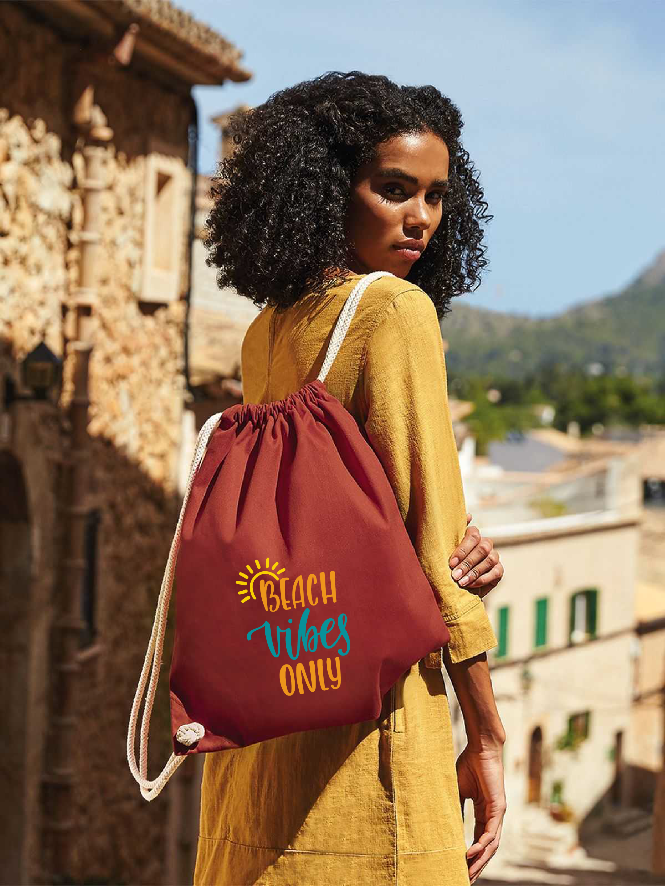Zaino in cotone pesante a Sacca Beach Vibes Only - Be Brave Boutique
