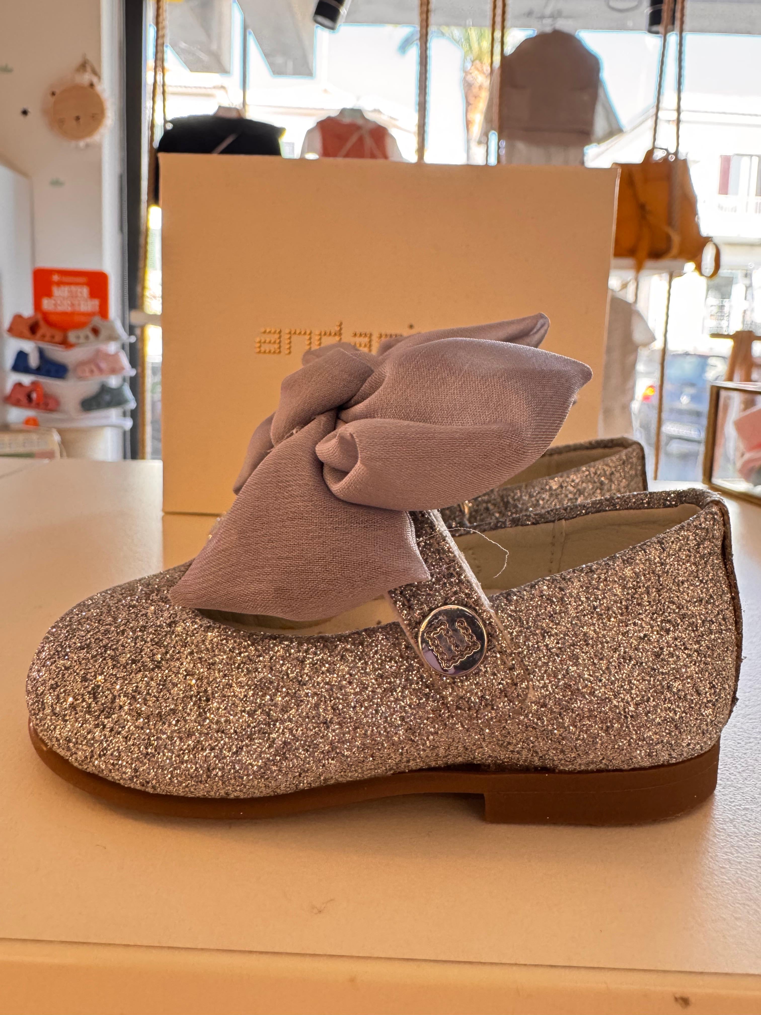 ANDANINES Ballerine eleganti Argento glitter con plantare anatomico