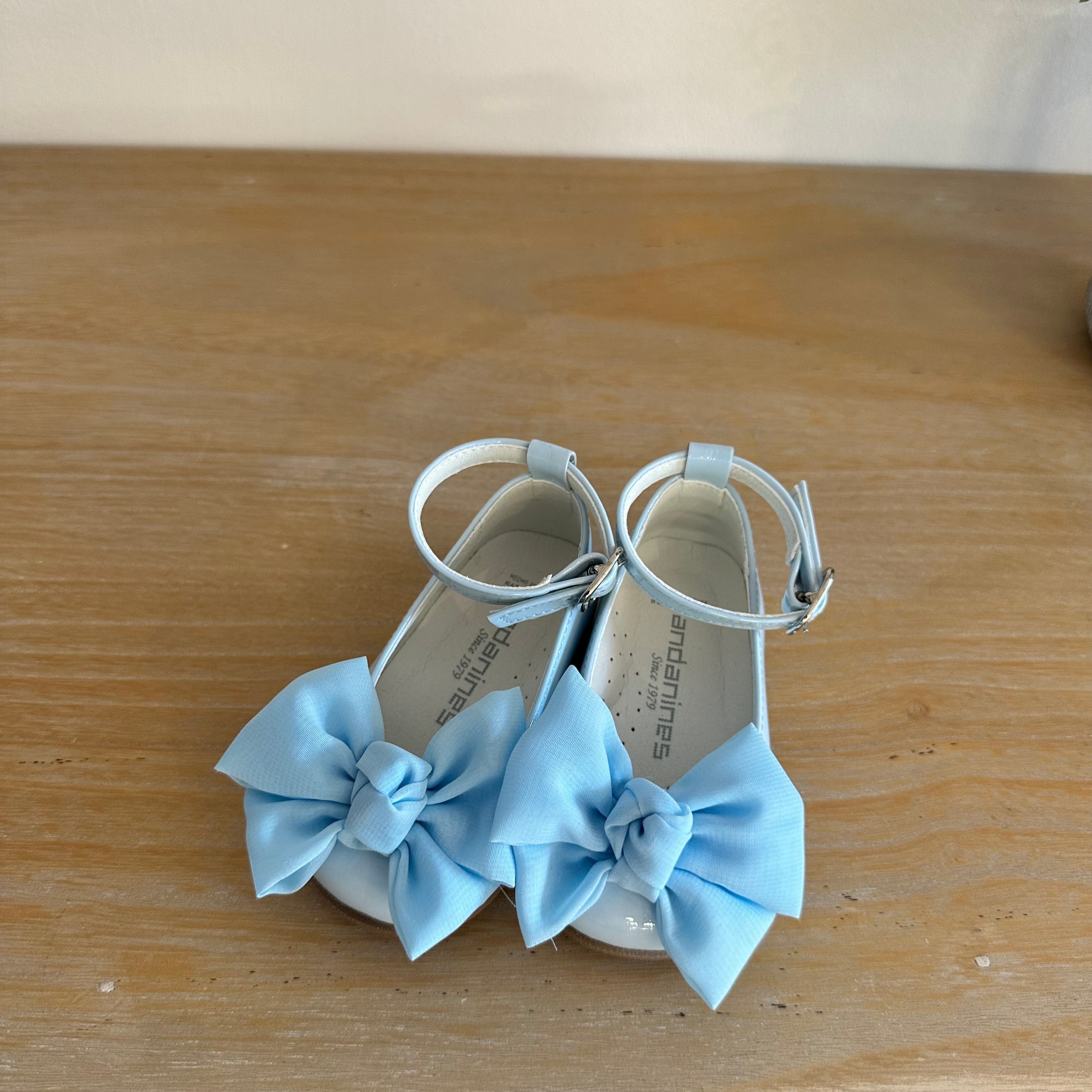 ANDANINES Ballerine Eleganti con fiocco davanti  Azzurre e plantare anatomico - Be Brave Boutique