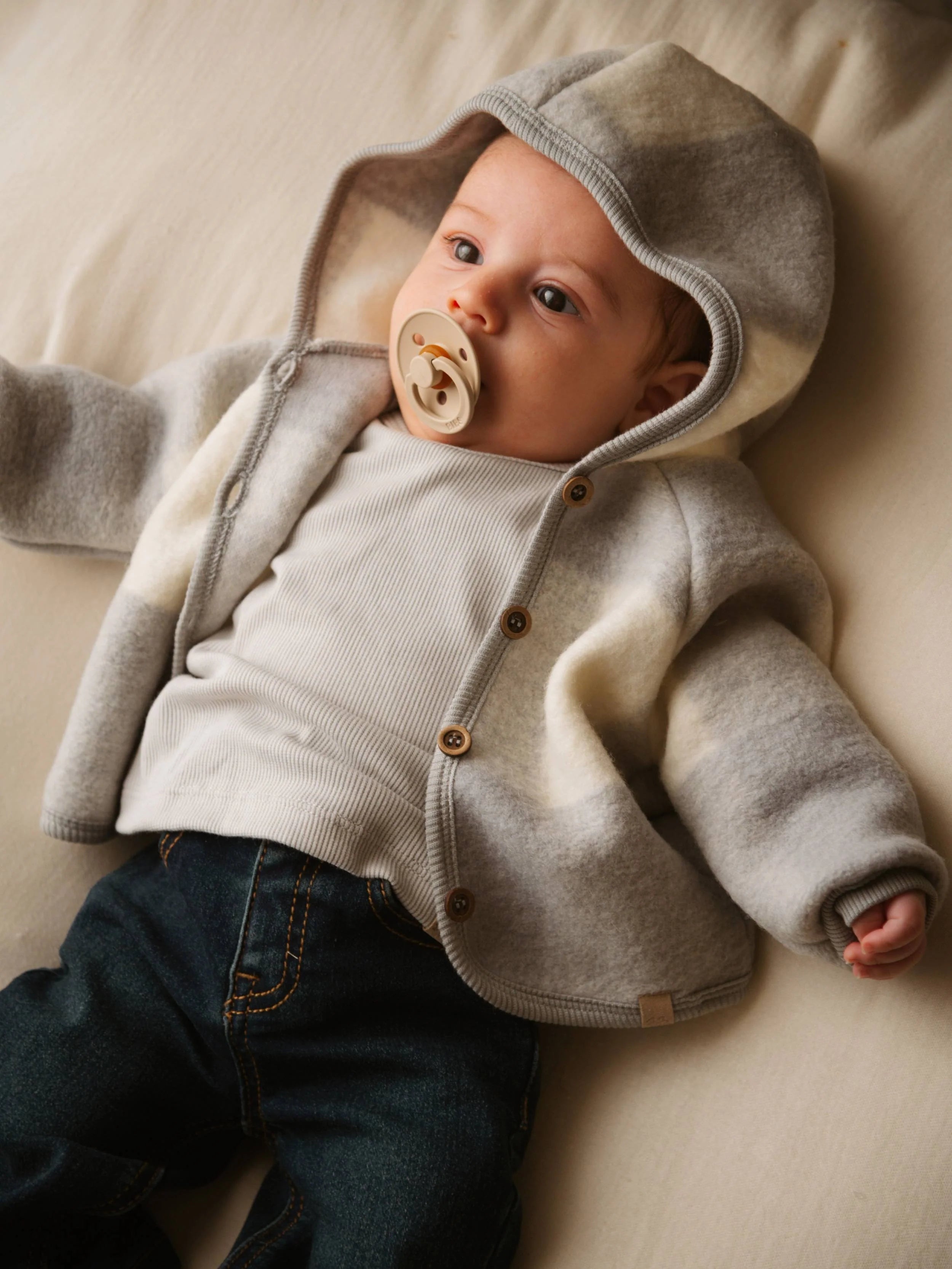 Felpa Lana cotta con cappuccio - MOSS GREY 351 - Be Brave Boutique