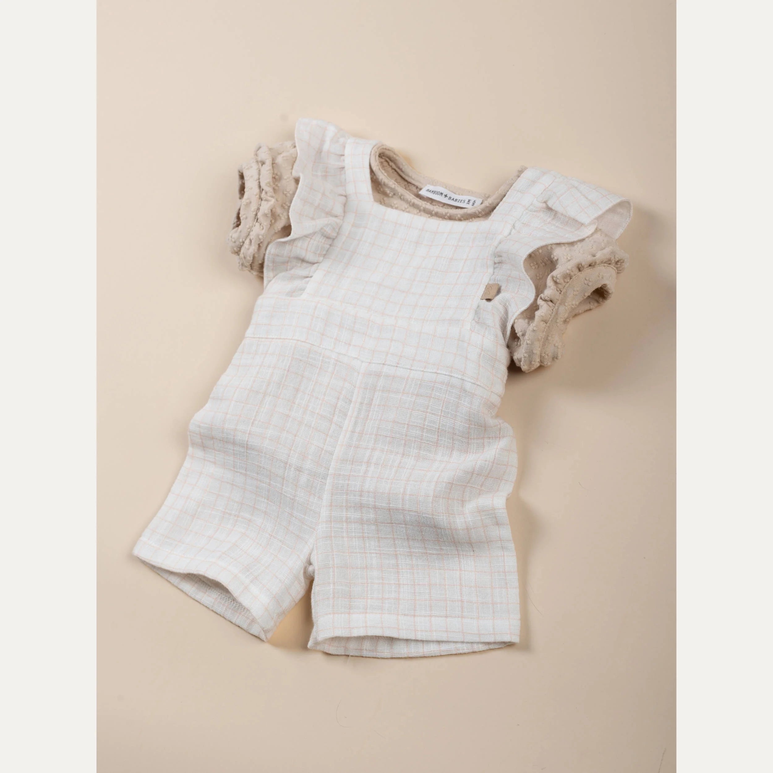 Salopette bimba - SQUARE WHITE/PINK 278