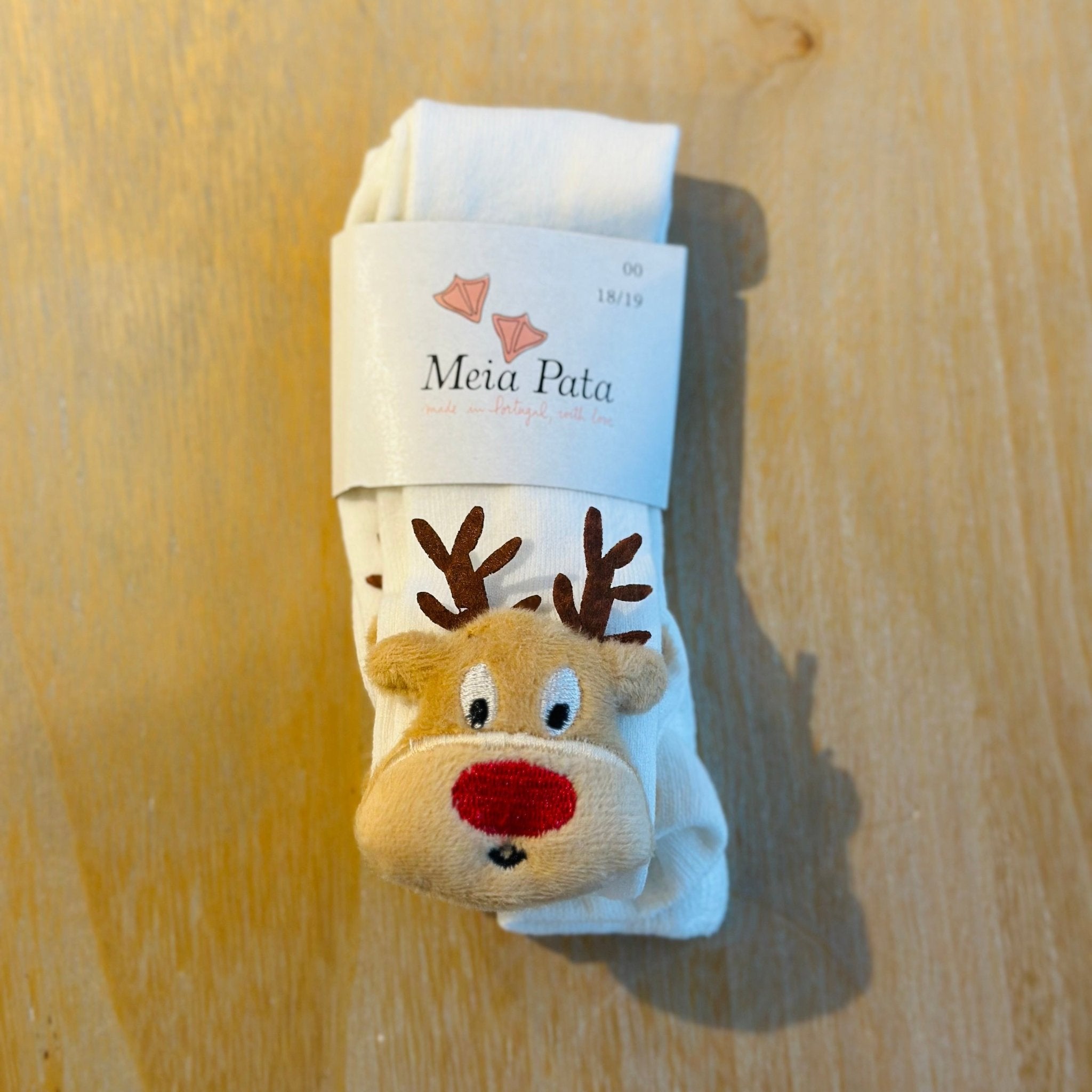 Calzamaglia Natalizia per bambini con Renna  Meia Pata - Be Brave Boutique