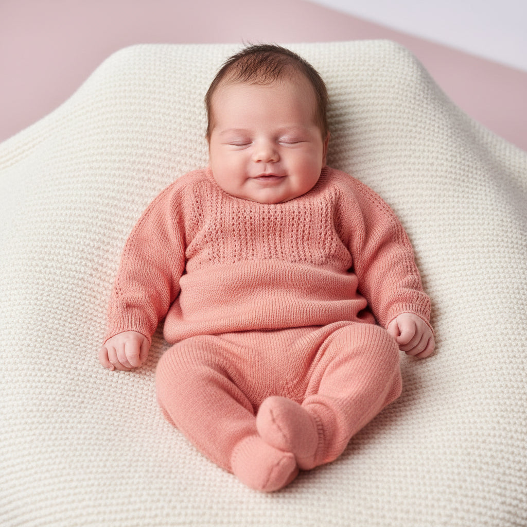 Completo Maglioncino e Pantaloni con Piedini in Cotone Biologico Coral – A GRACEFUL SUMMER - Be Brave Boutique