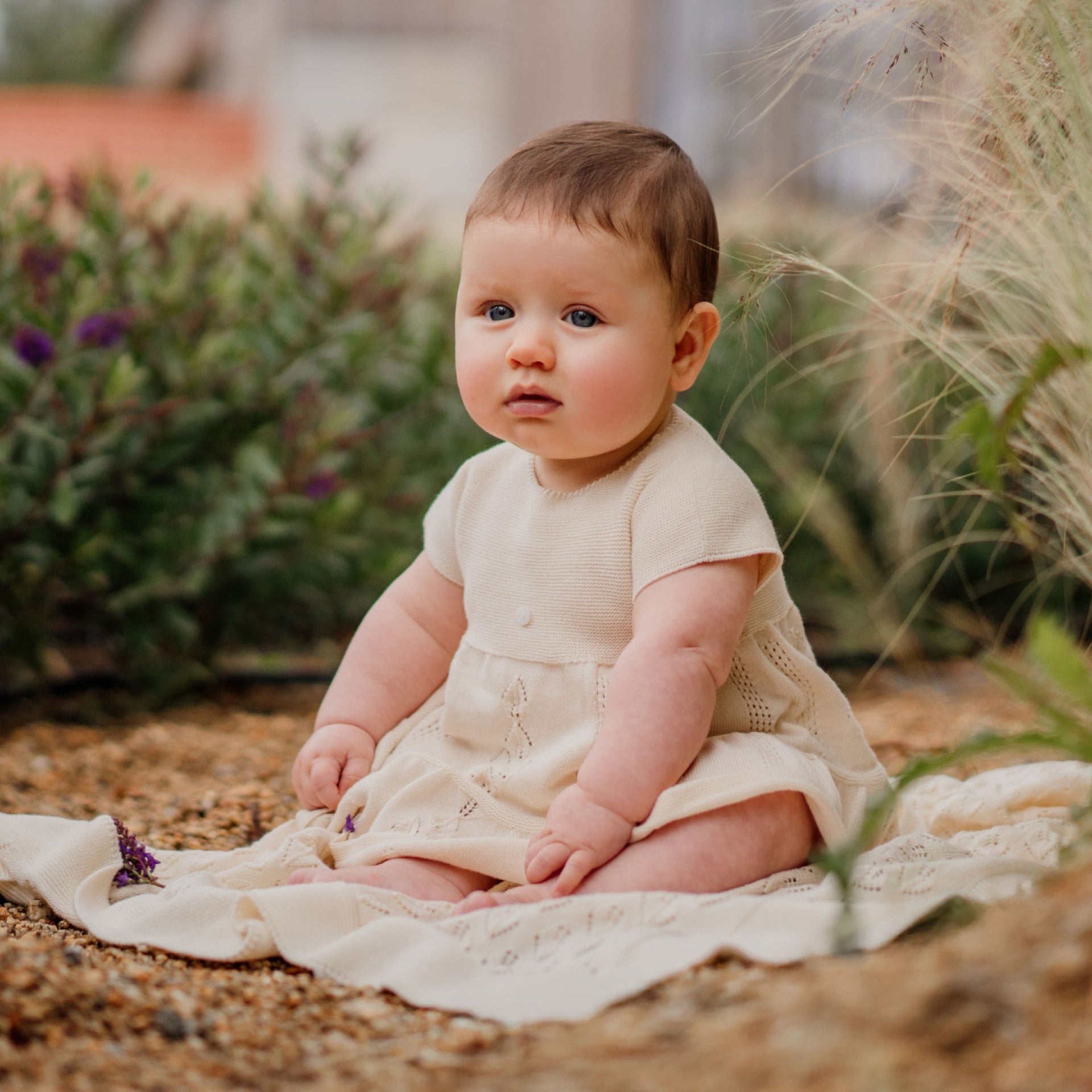 Abito a maniche corte lavorato a maglia in cotone biologico | AMORE SENZA LIMITI