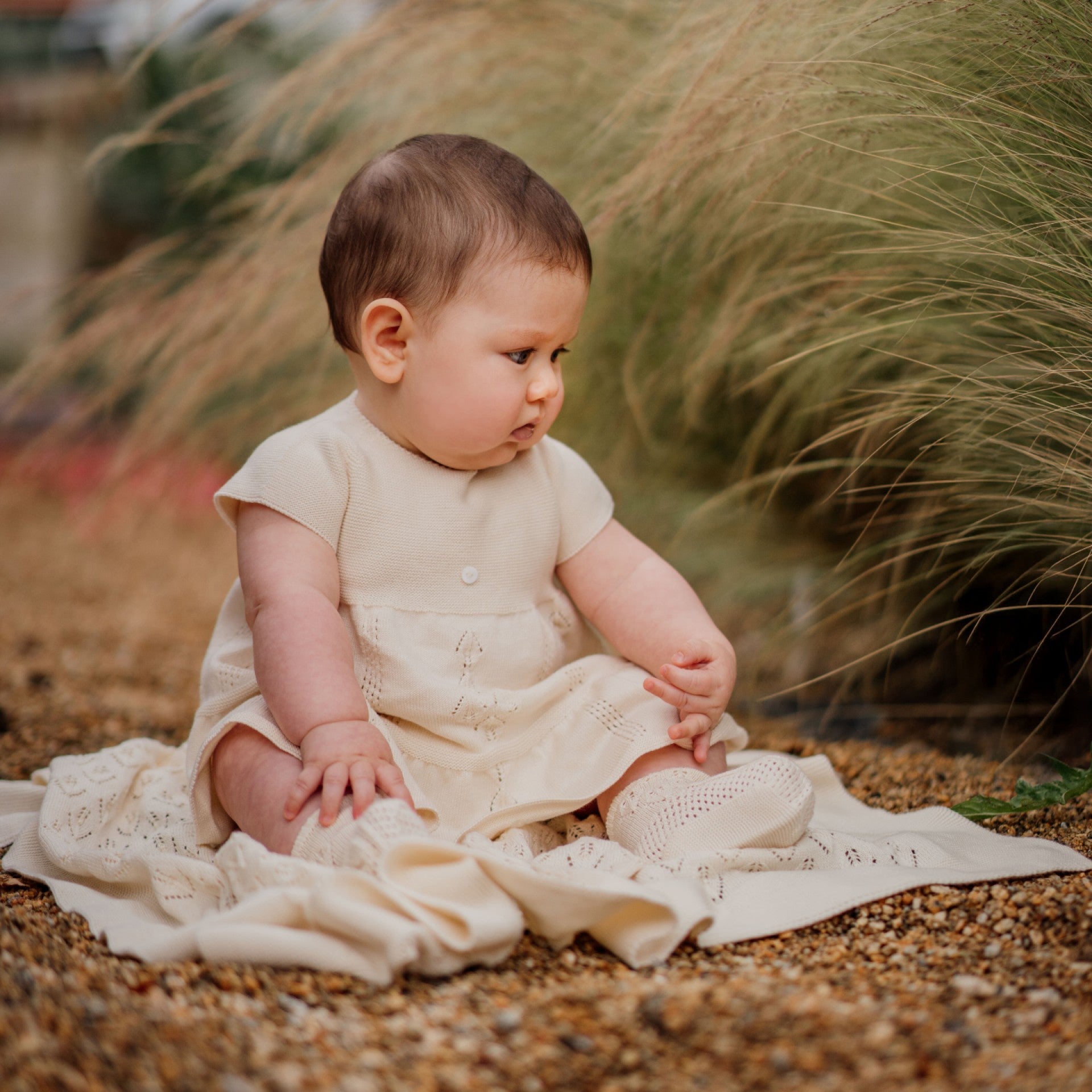 Abito a maniche corte lavorato a maglia in cotone biologico | AMORE SENZA LIMITI