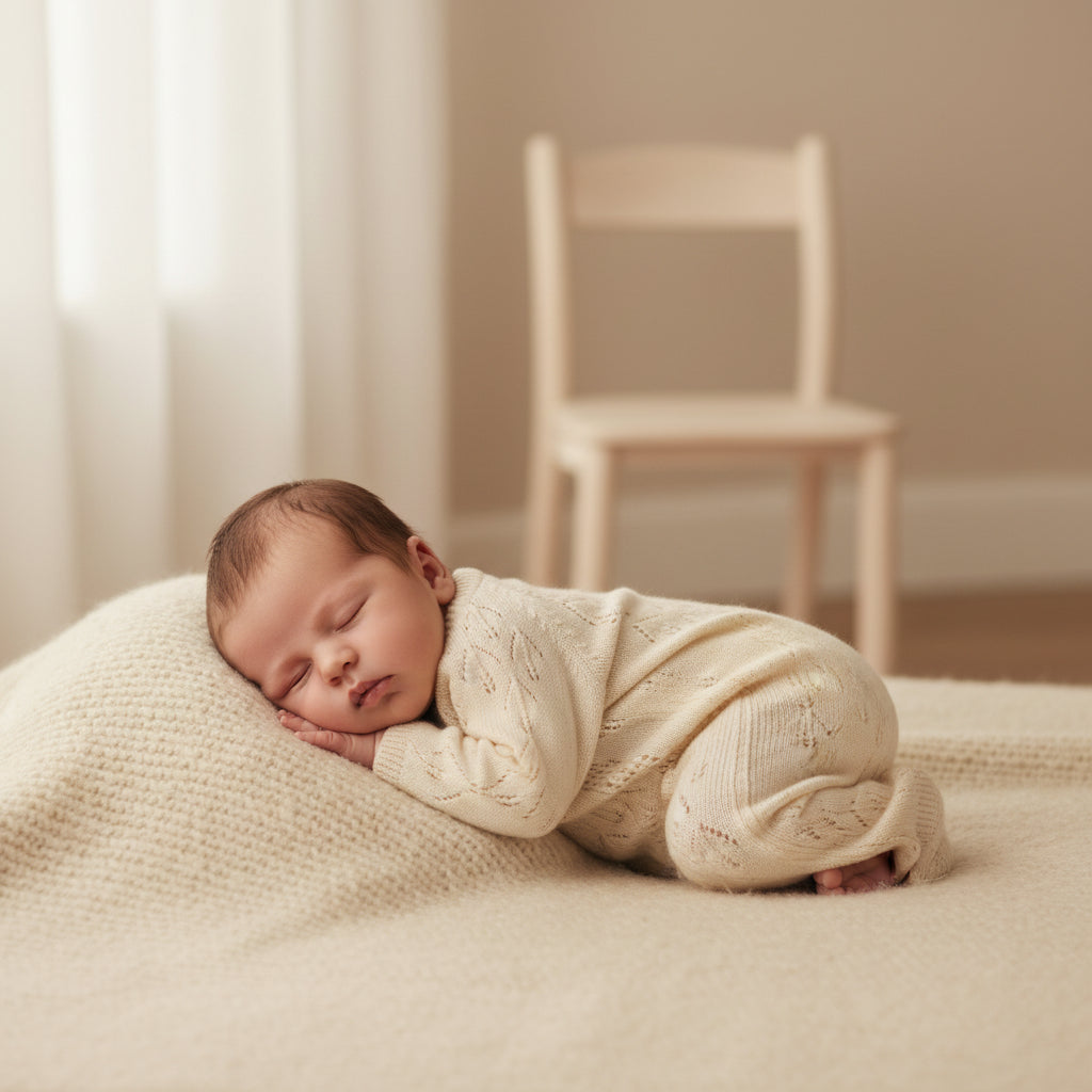 Tuta lavorata a maglia in cotone biologico | AMORE SENZA LIMITI