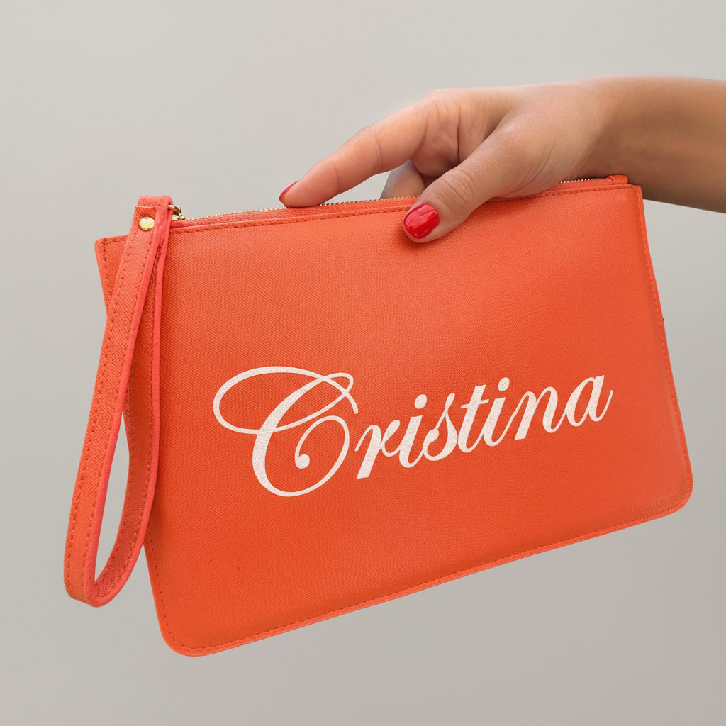 Pochette con anello piatta in simil pelle  personalizzabile 13 colori disponibili - Be Brave Boutique