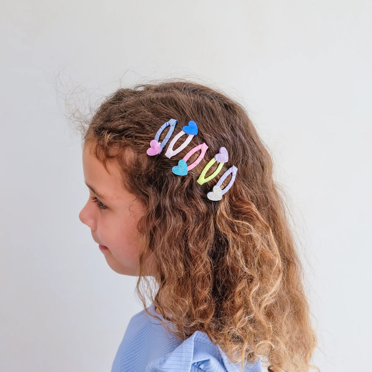 Mini mollette per capelli a forma di cuore felice