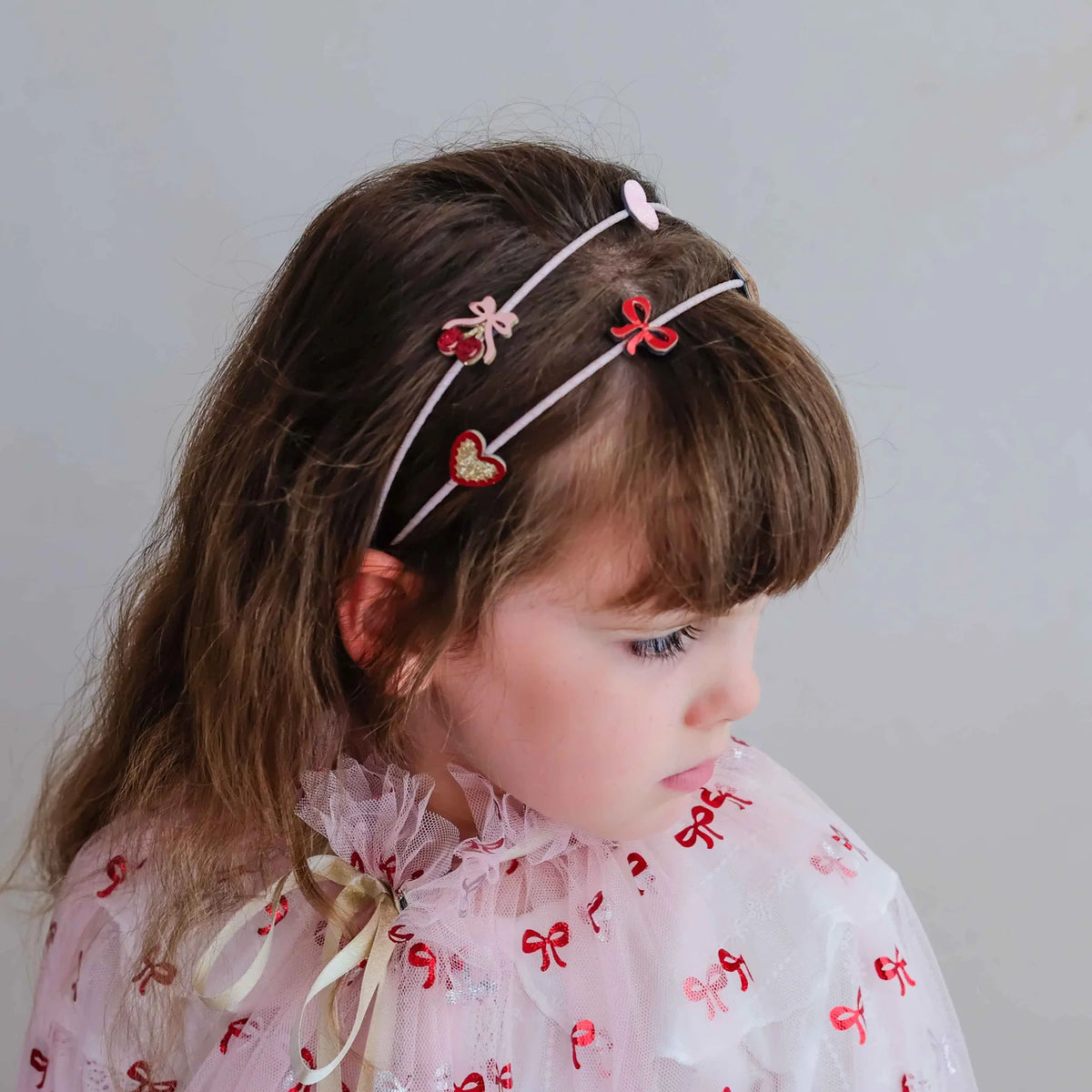 Cerchietto per capelli doppio con ciliegie fantasiose
