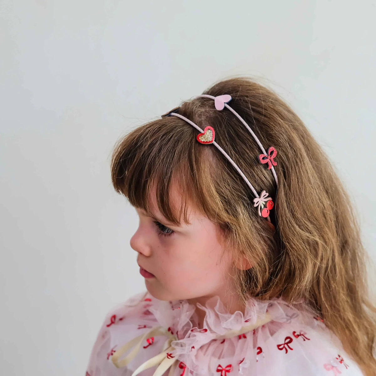 Cerchietto per capelli doppio con ciliegie fantasiose