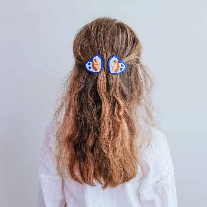 Fermagli per capelli a forma di cuore smerlato a forma di pony