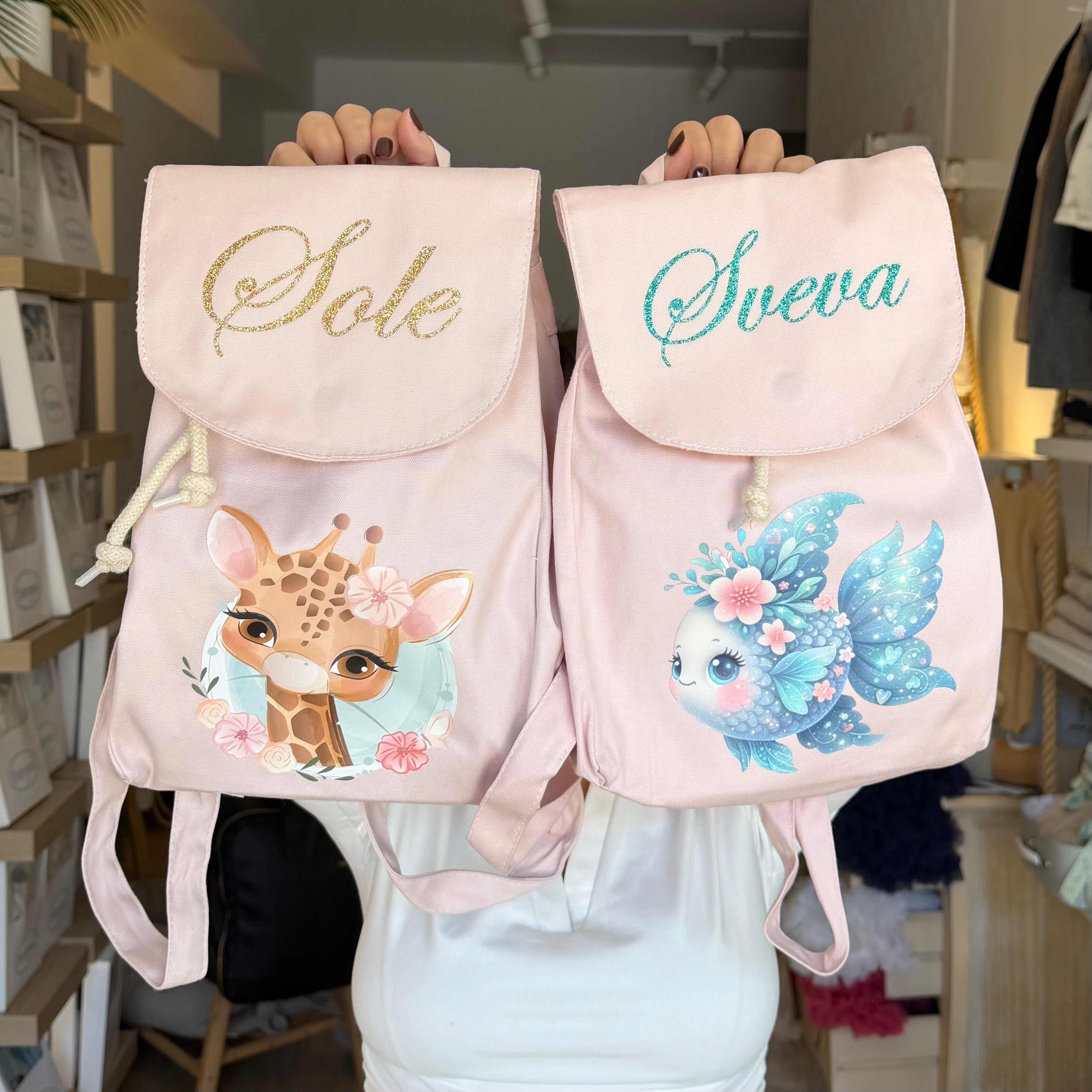 Mini Zaino  per bambini  in cotone Giraffa