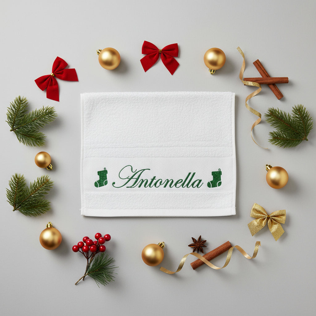 Asciugamani  Natalizio personalizzato idea regalo Natale - Be Brave Boutique