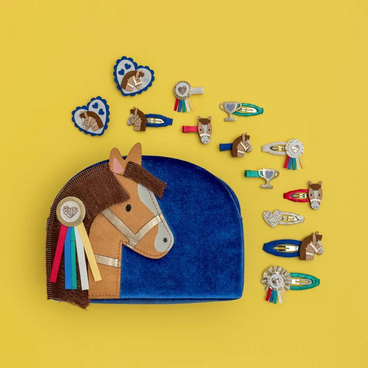 Fermagli per capelli a forma di cuore smerlato a forma di pony