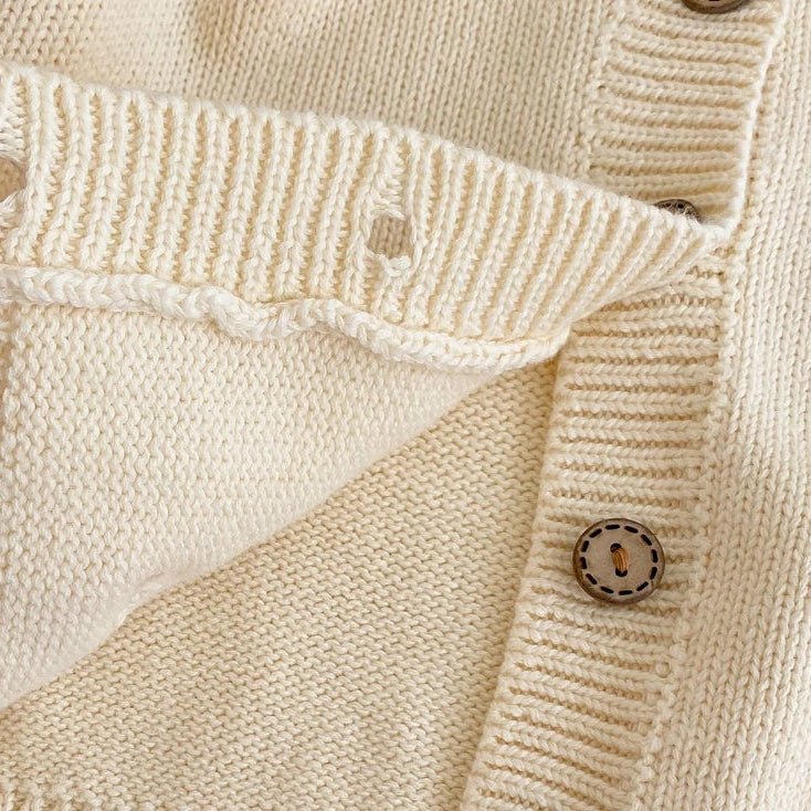 Cardigan in cotone con Fiori Panna - Be Brave Boutique