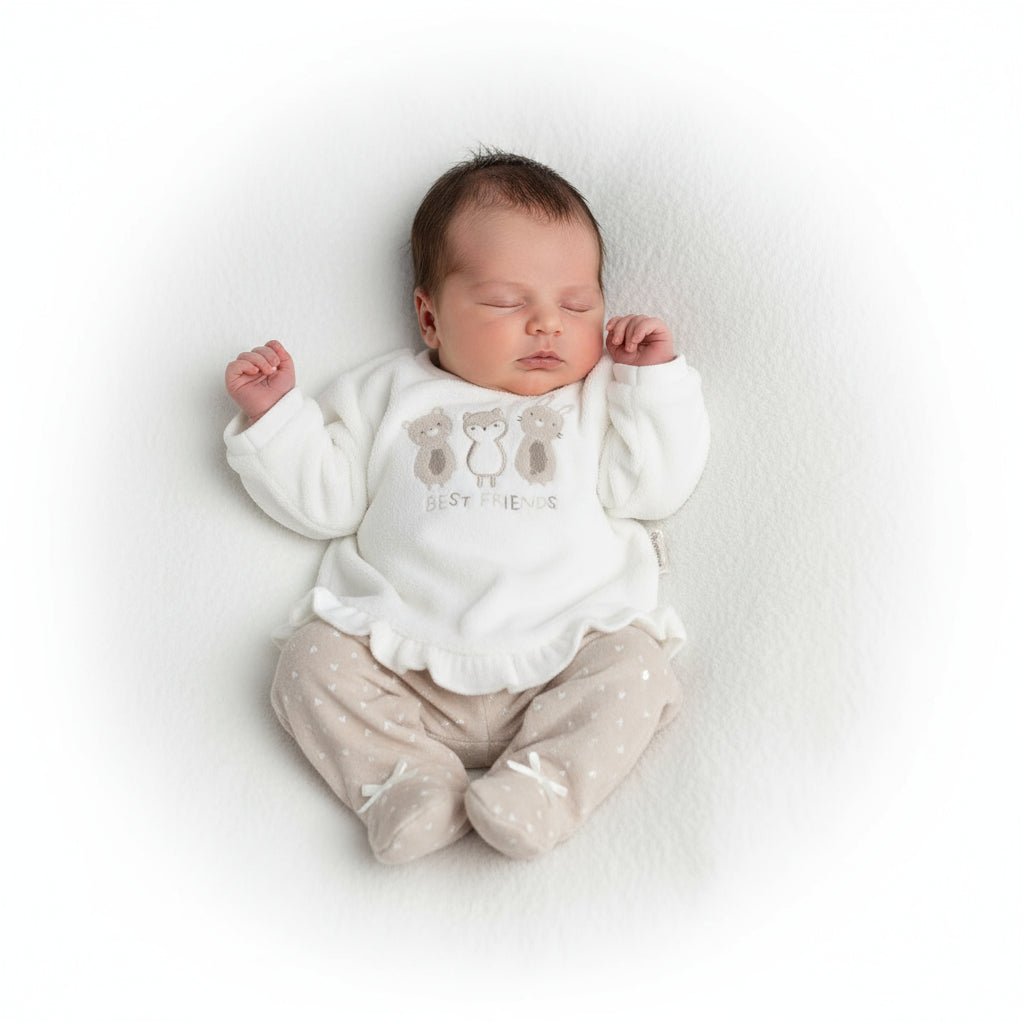 Coordinato Neonato “Best Friends” in Ciniglia