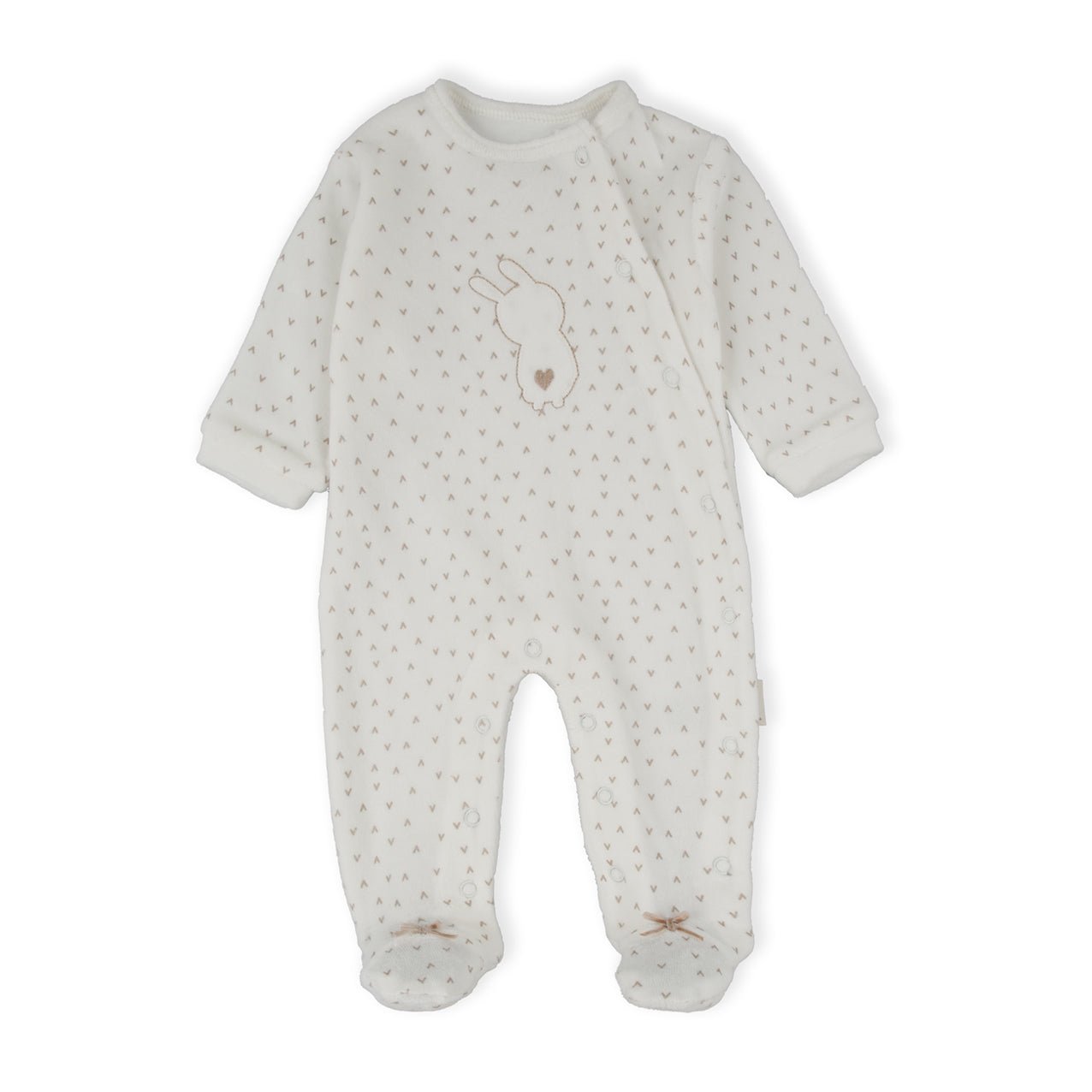 Tutina Neonato in Ciniglia Bianca con Coniglietto - Be Brave Boutique