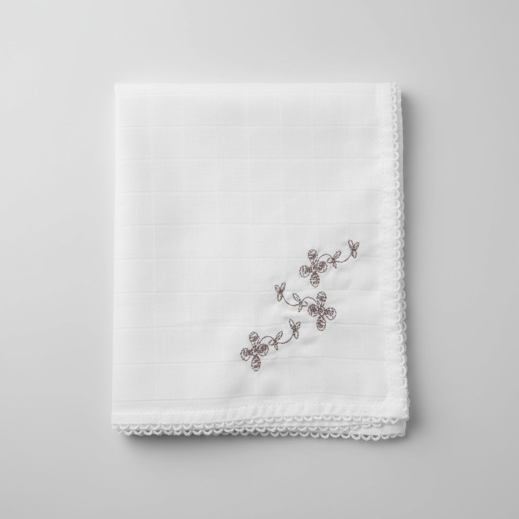 Wedoble Mussola in Cotone Ricamata Fiori Violet - Be Brave Boutique