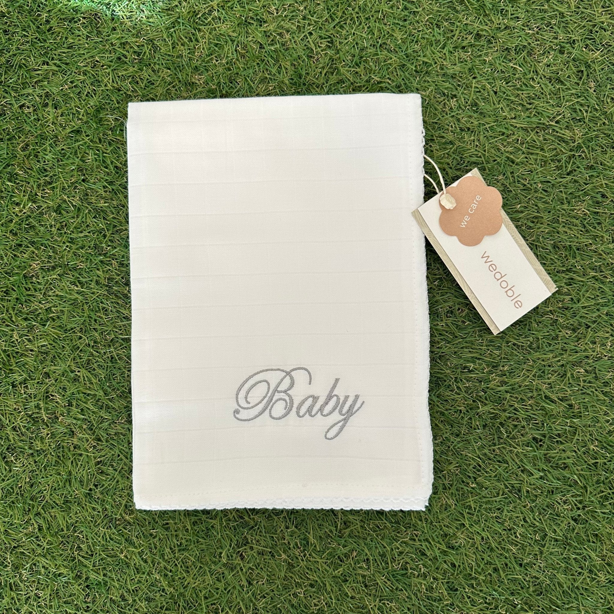 Wedoble Mussola in Cotone Ricamata Baby Grigio - Be Brave Boutique