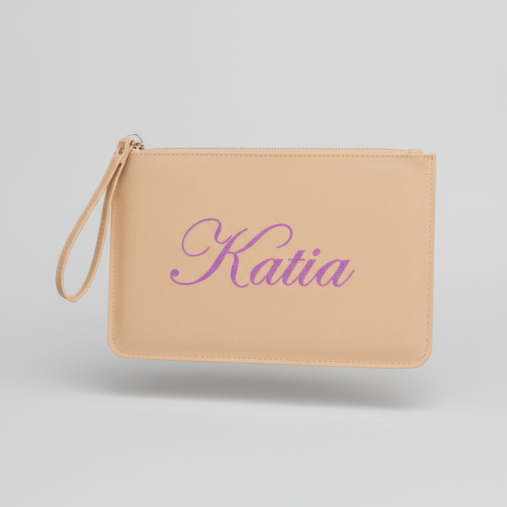 Pochette con anello piatta in simil pelle  personalizzabile 13 colori disponibili - Be Brave Boutique