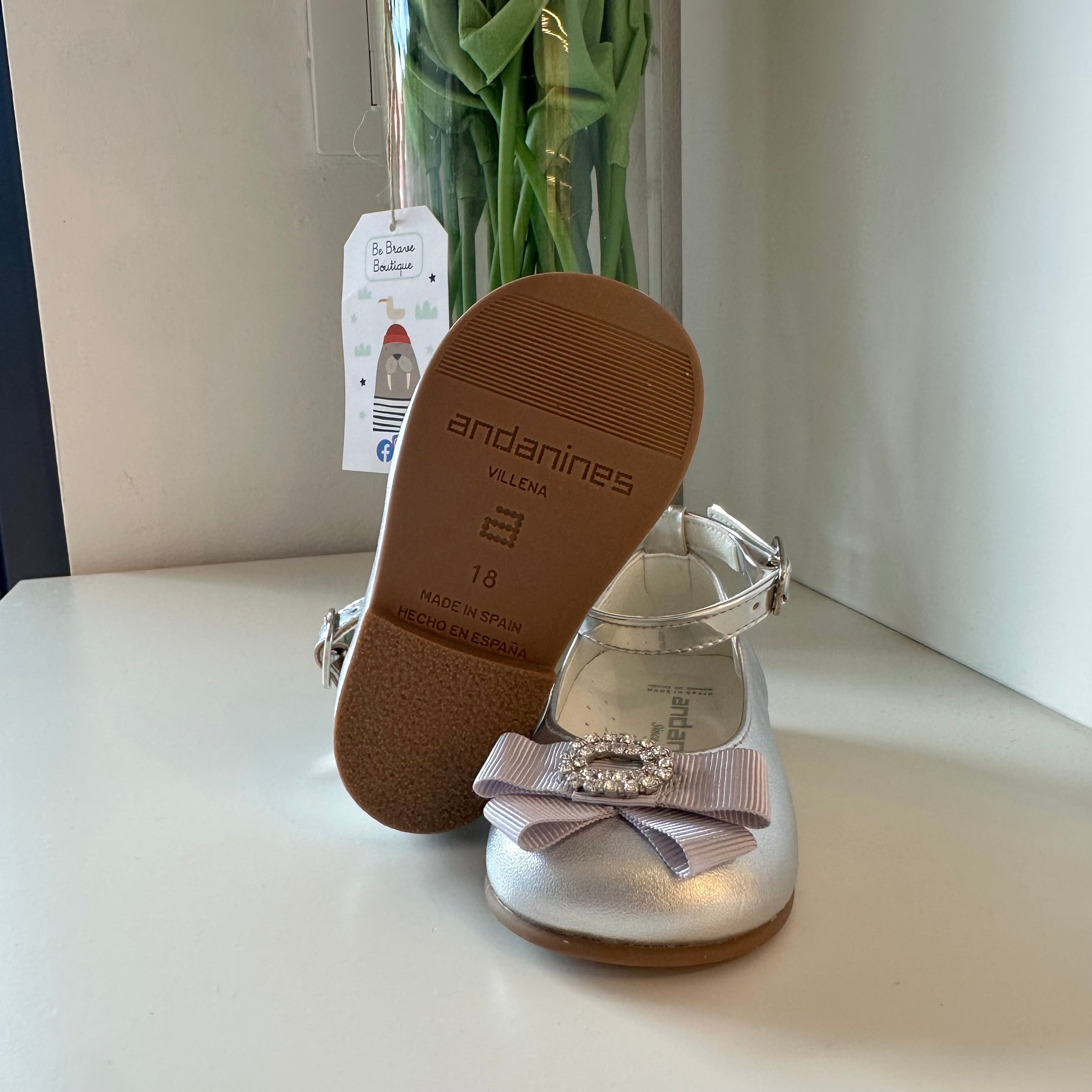 ANDANINES Ballerine eleganti  Argento con plantare anatomico - Be Brave Boutique