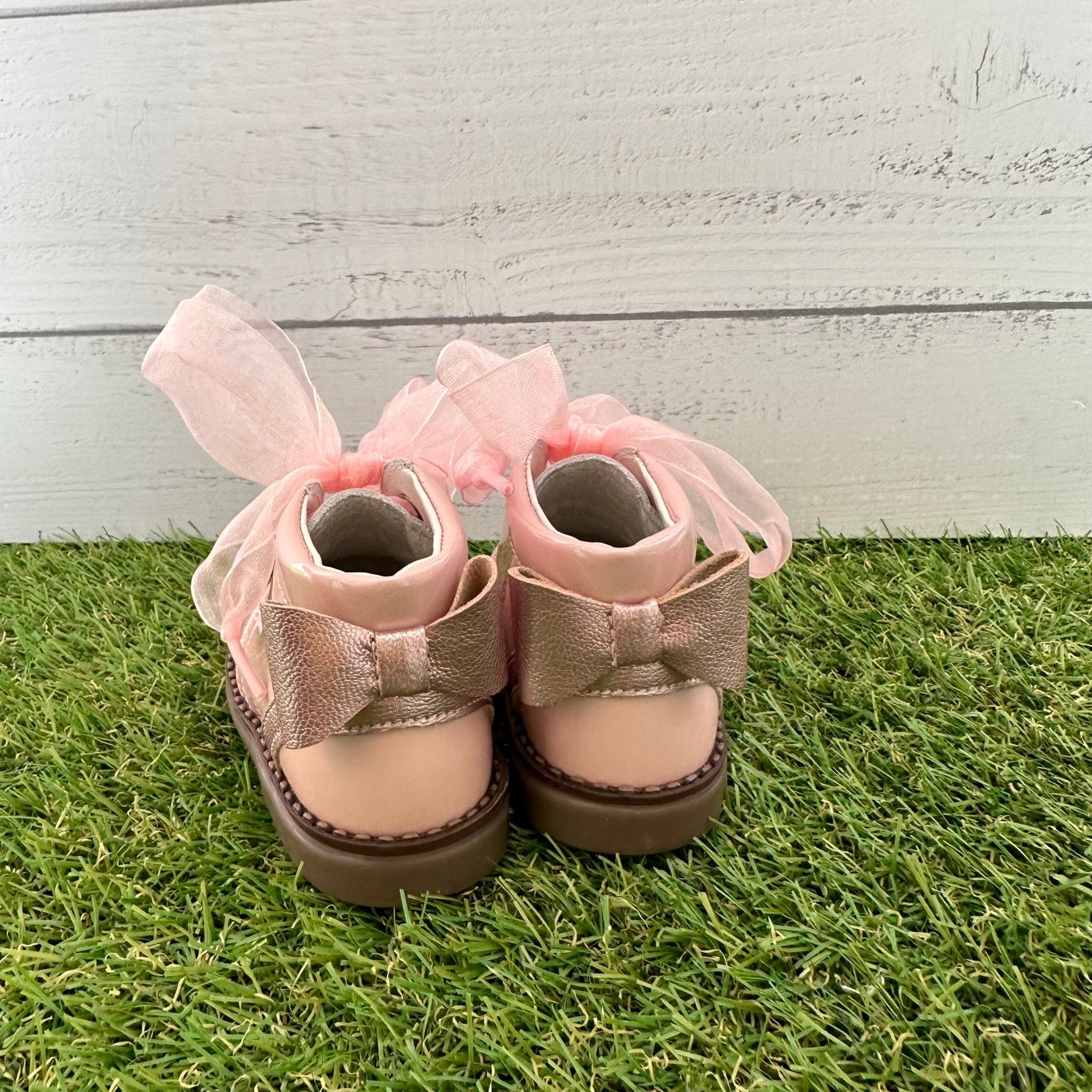 ANDANINES stivaletto in pelle  Rosa Lucido con  plantare anatomico - Be Brave Boutique