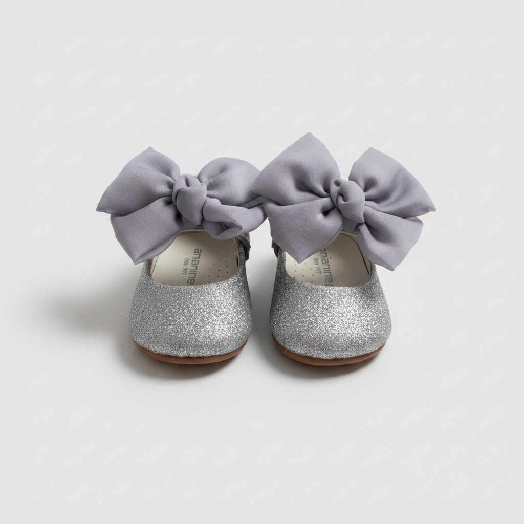 ANDANINES Ballerine eleganti Argento glitter con plantare anatomico