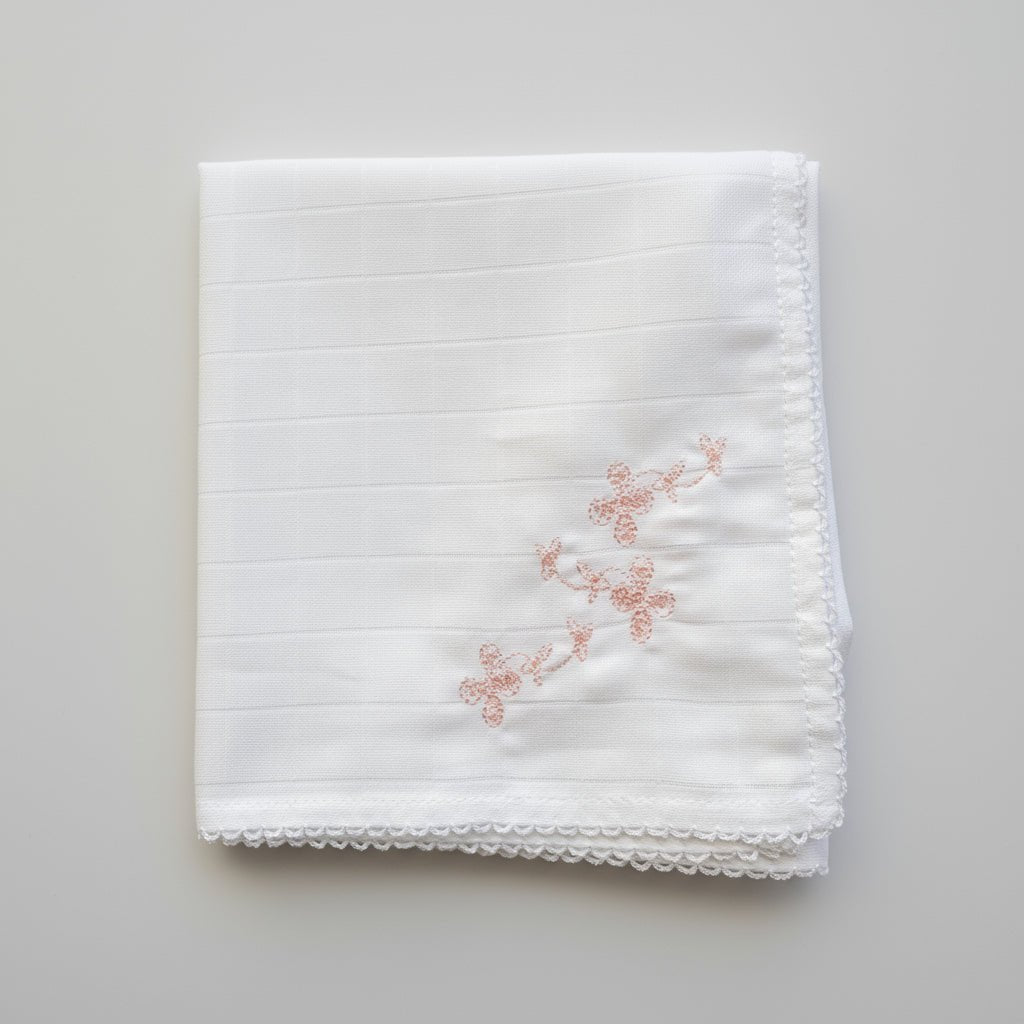 Wedoble Mussola in Cotone Ricamata Fiori Rosa - Be Brave Boutique